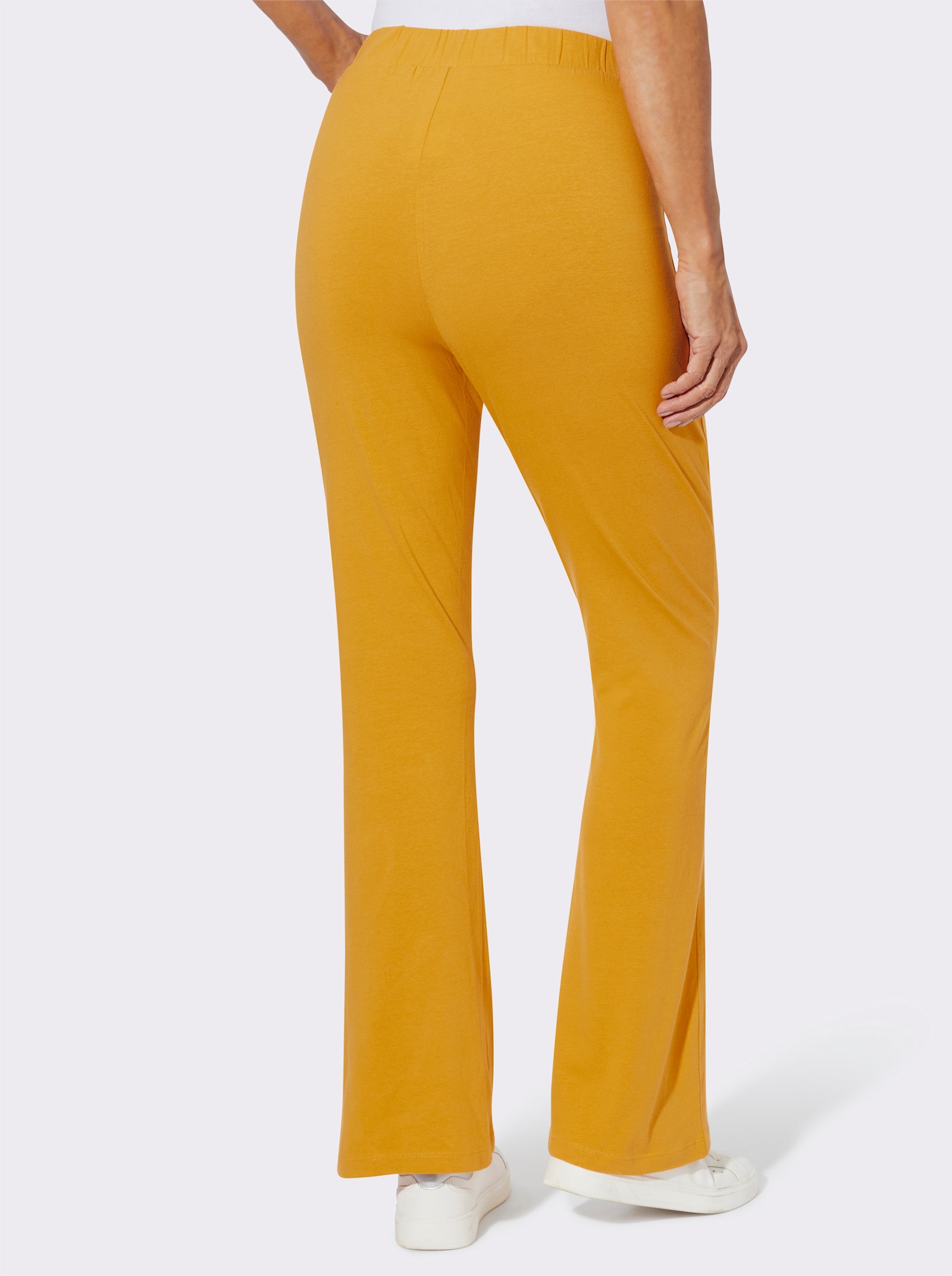 Freizeithose in Schlaghosen-Form - ocker
