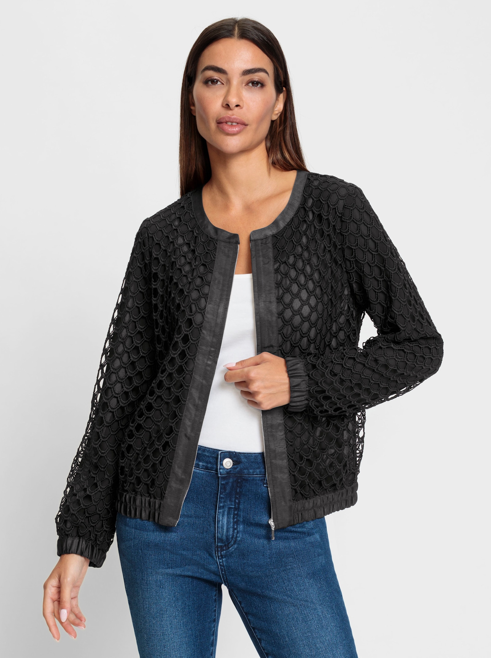 heine Blousonjacke mit leichter Transparenz - schwarz