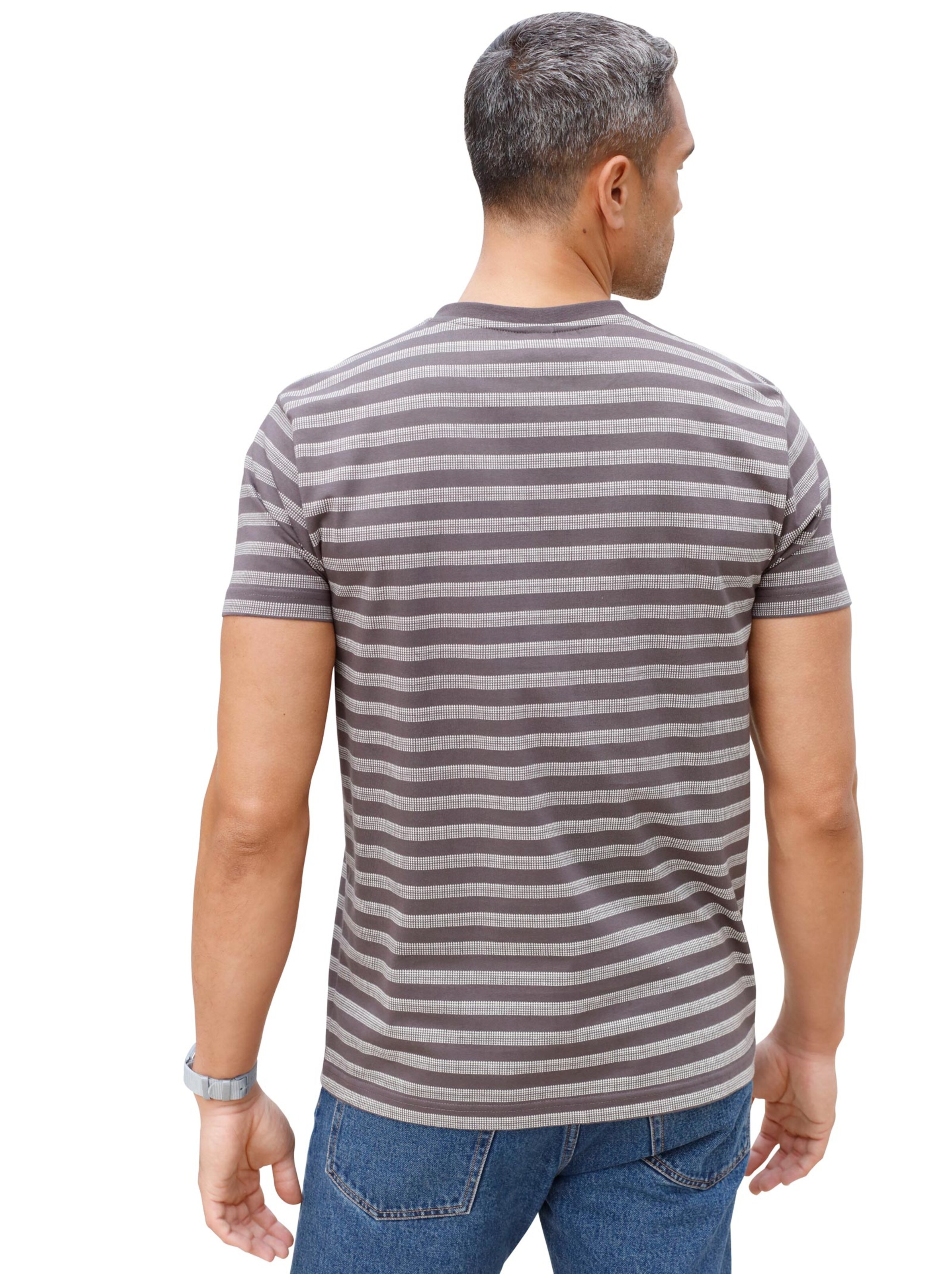 Shirt - anthrazit-weiß-geringelt