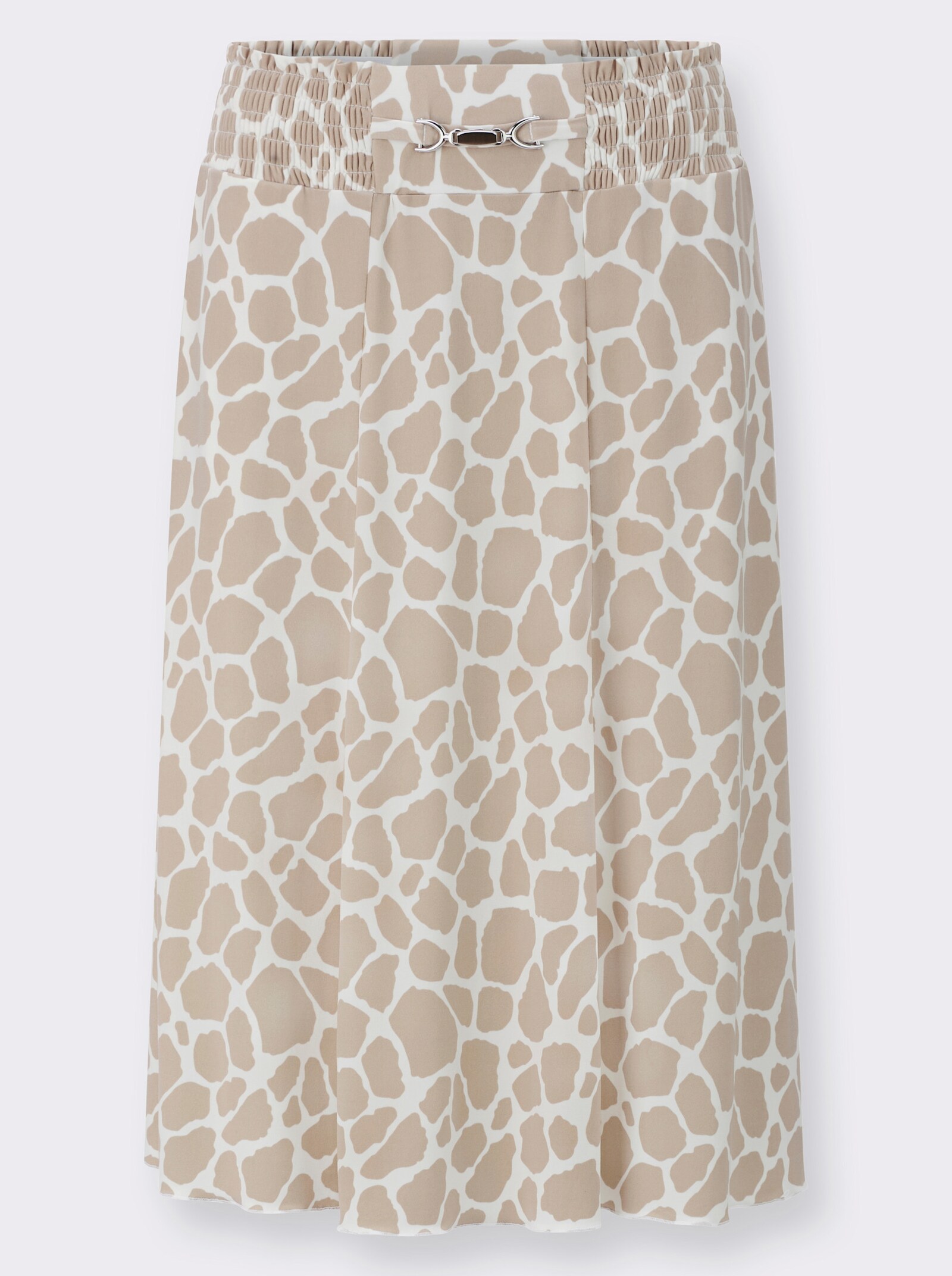 Bahnenrock mit Zierschnalle - sesam-ecru-bedruckt