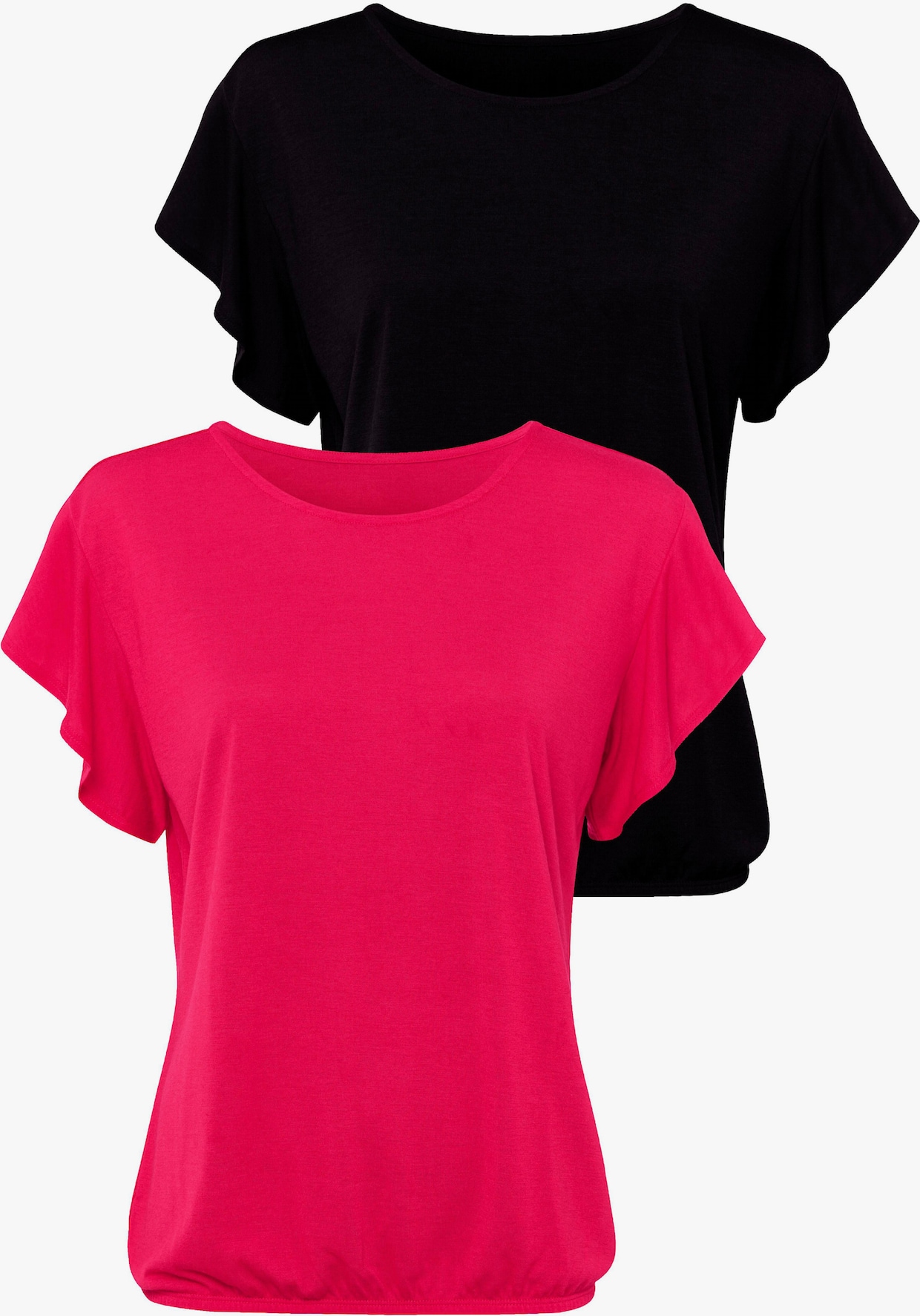 LASCANA T-shirt - rood, zwart