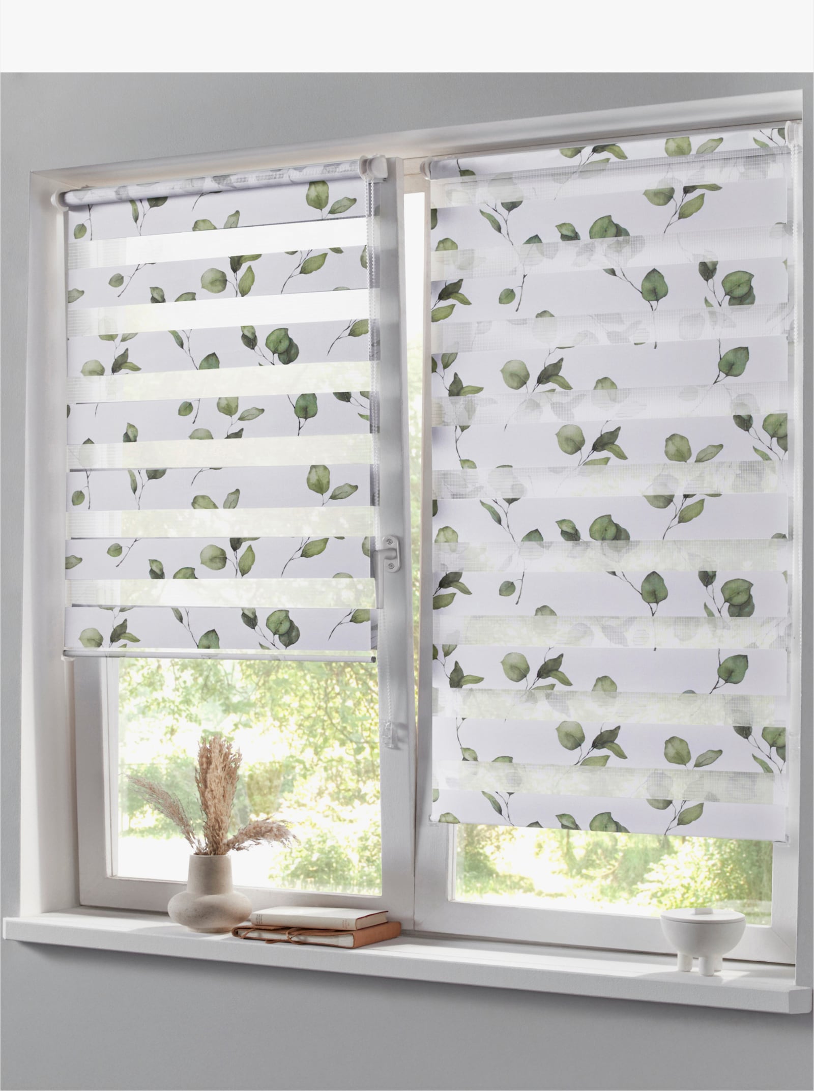 heine home Doppelrollo - weiß-grün