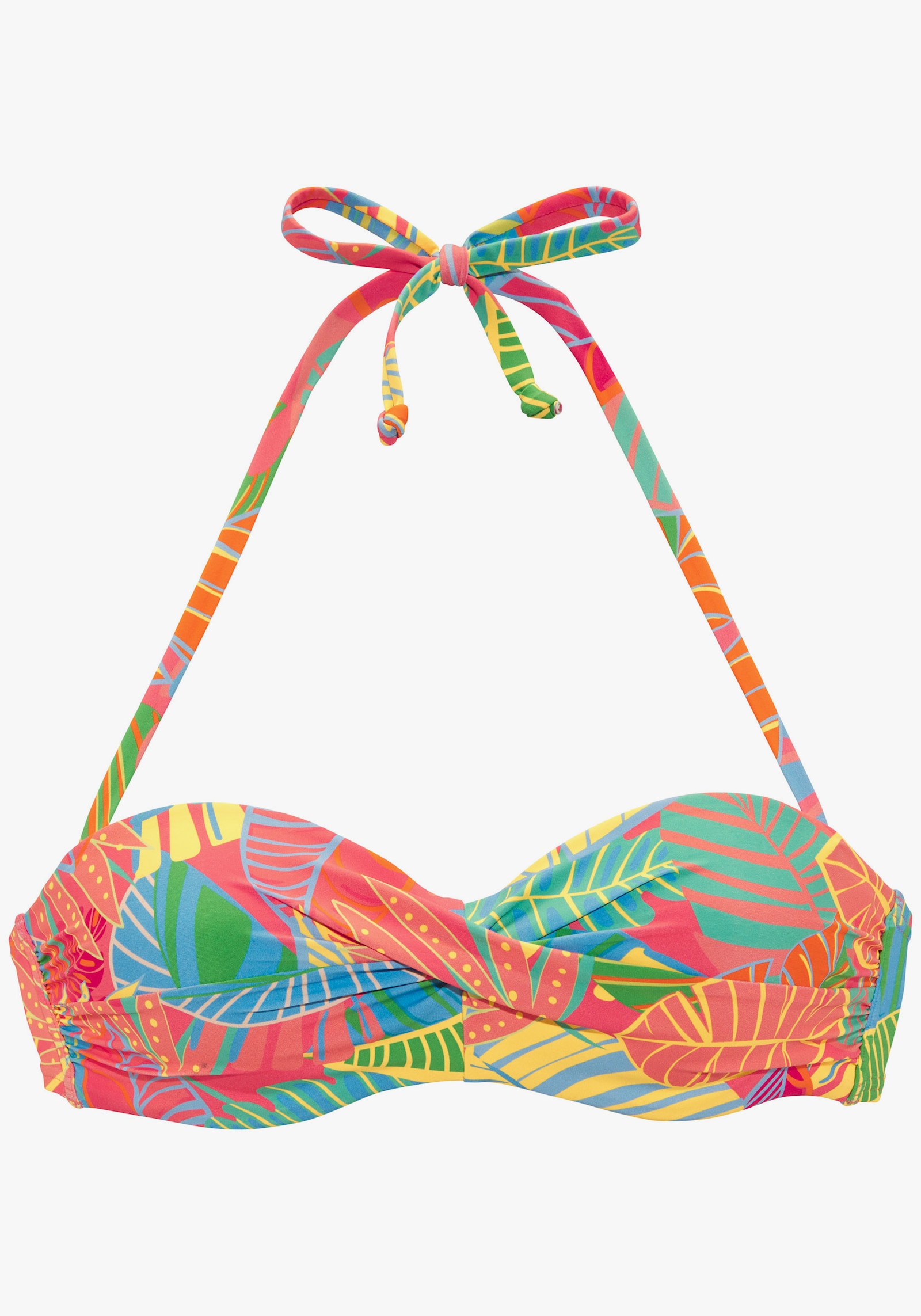 s.Oliver Bügel-Bandeau-Bikini-Top - koralle bedruckt