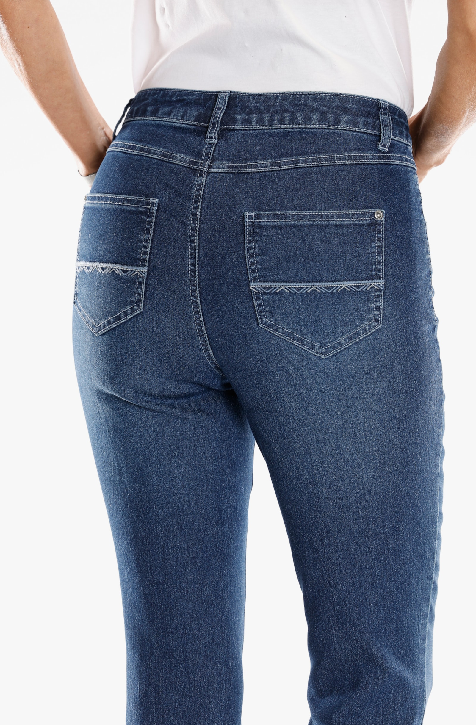 Jeans met glanzend borduursel - blue-stonewashed