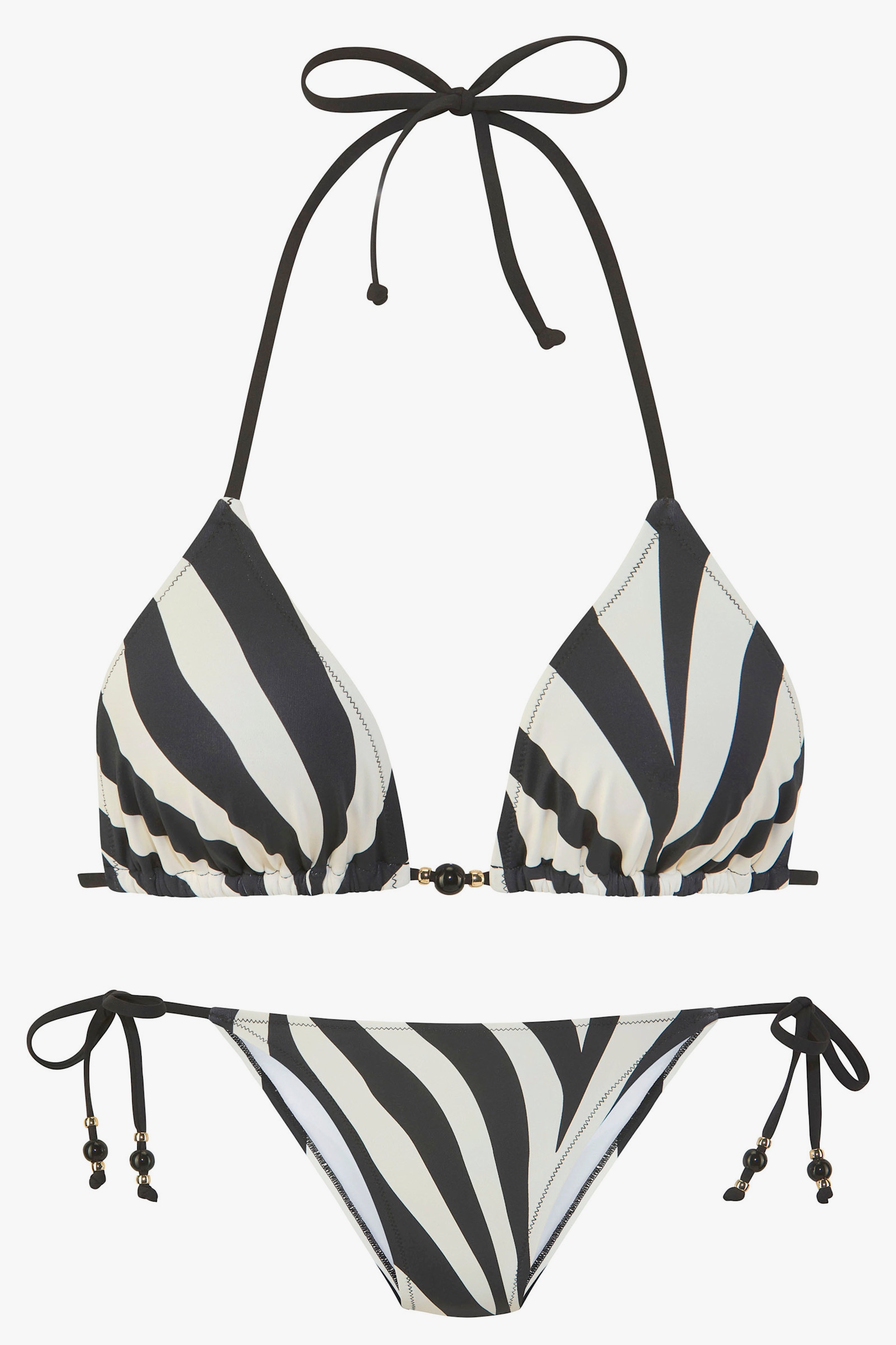 French Connection Triangel-Bikini - schwarz-creme
