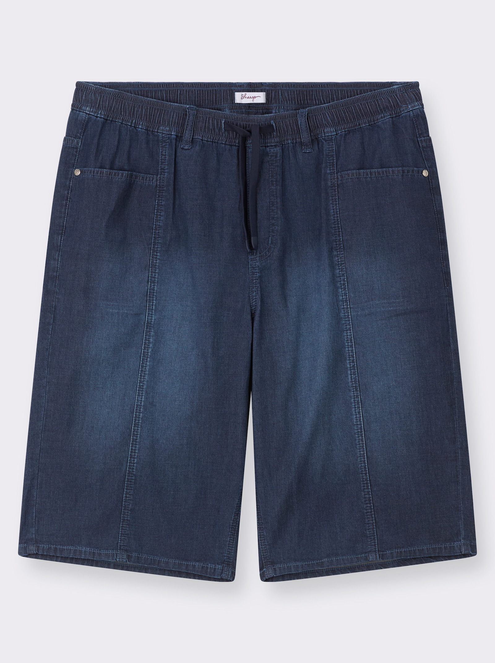 sheego Jeansbermudas mit Rundum-Dehnbund - dark blue