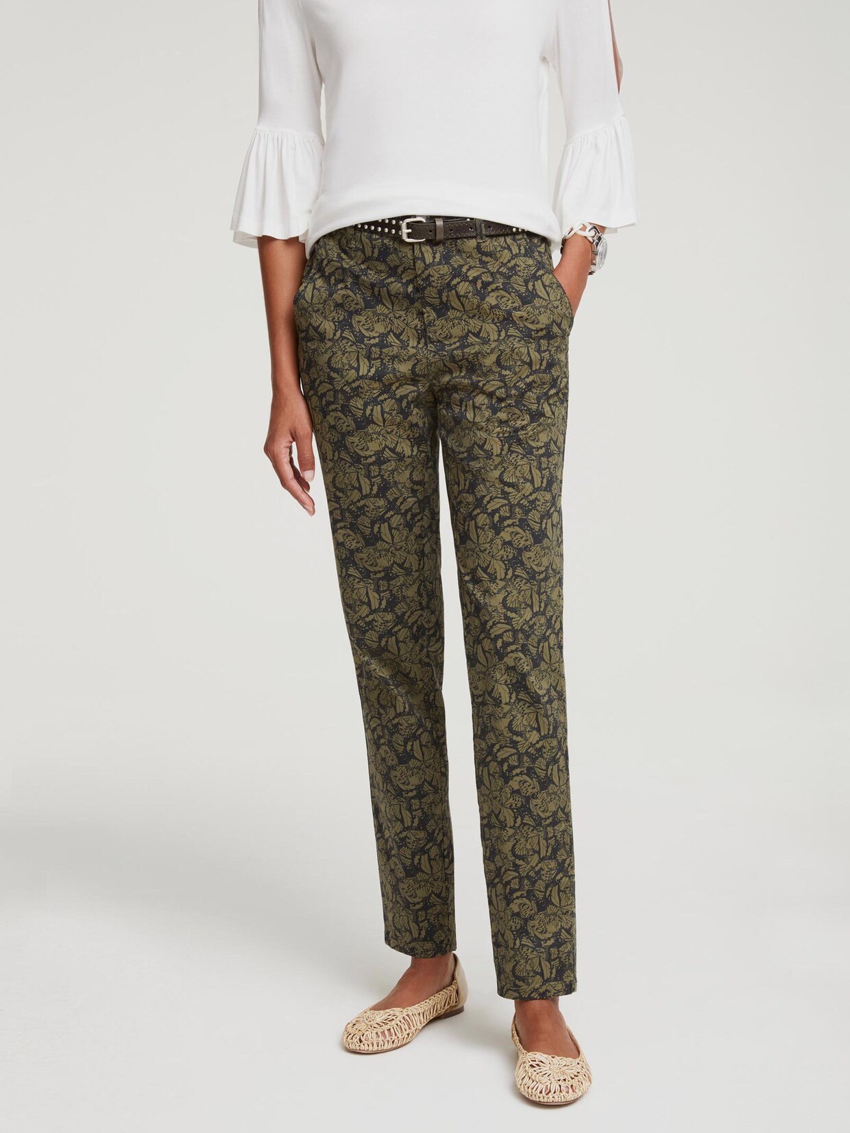 Linea Tesini Broek met print - olijf
