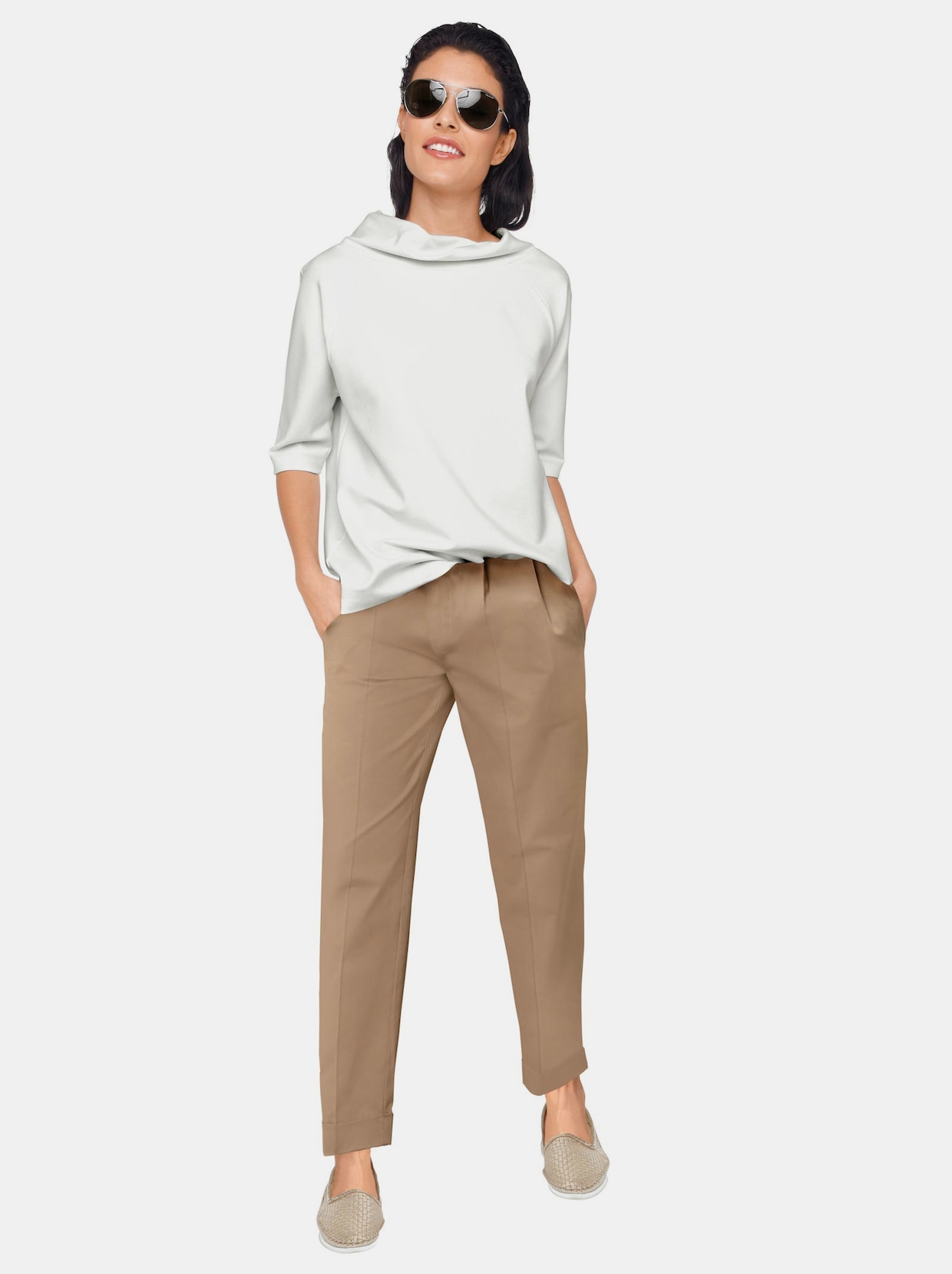 3/4-Arm-Shirt - weiß