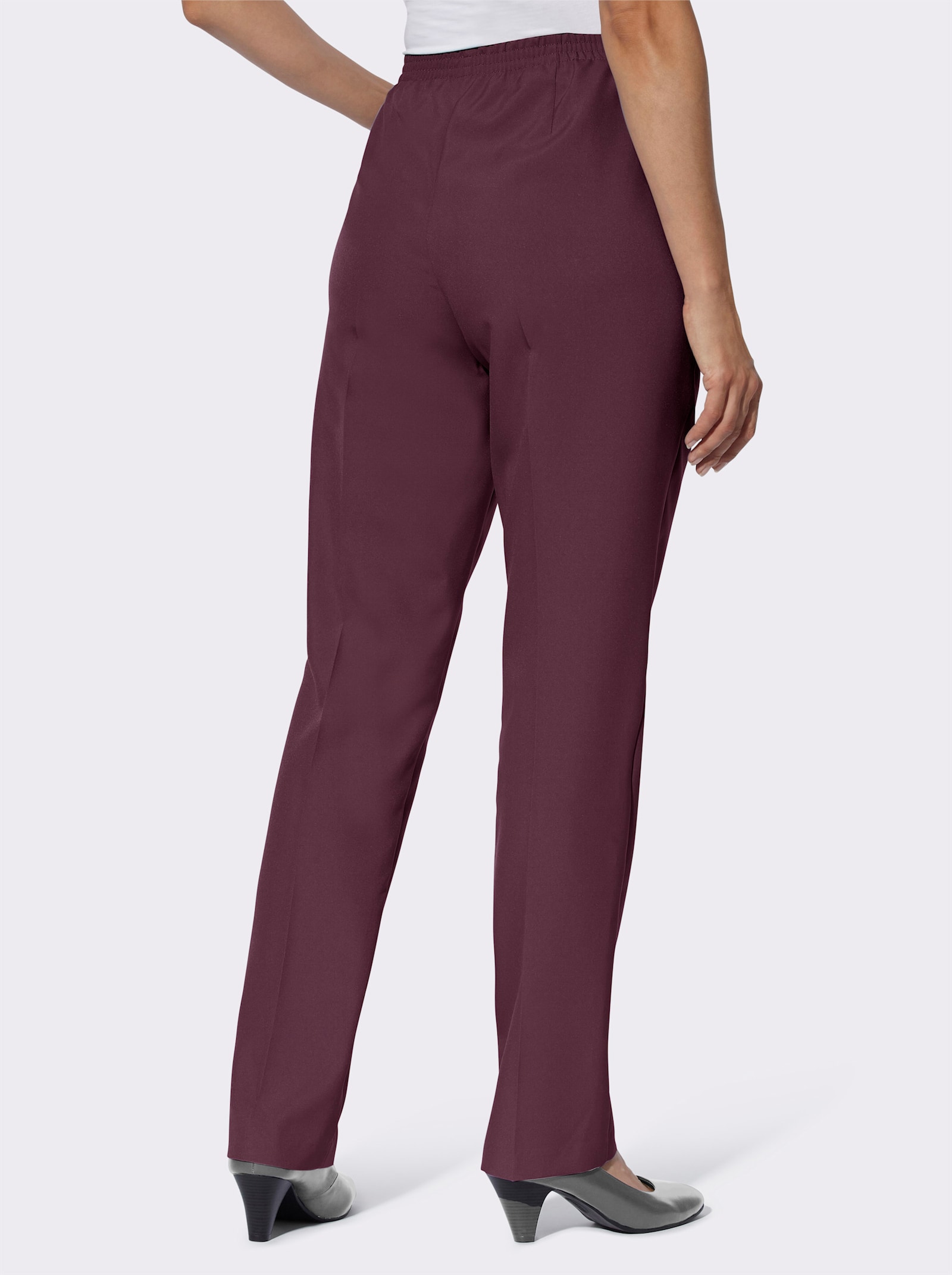 Schlupfhose mit Rundum-Dehnbund - burgund