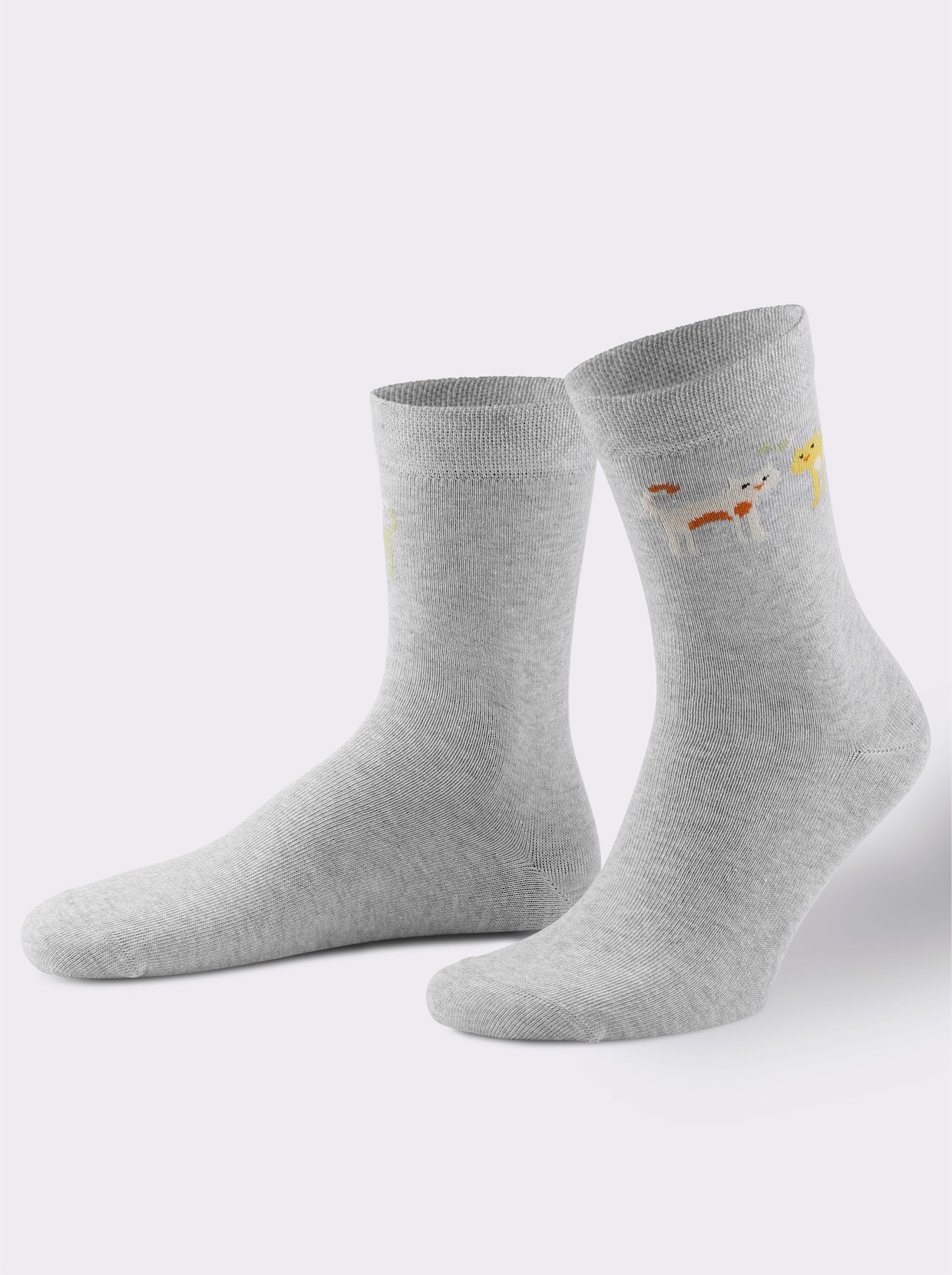 wäschepur Socken - schwarz + grau-meliert