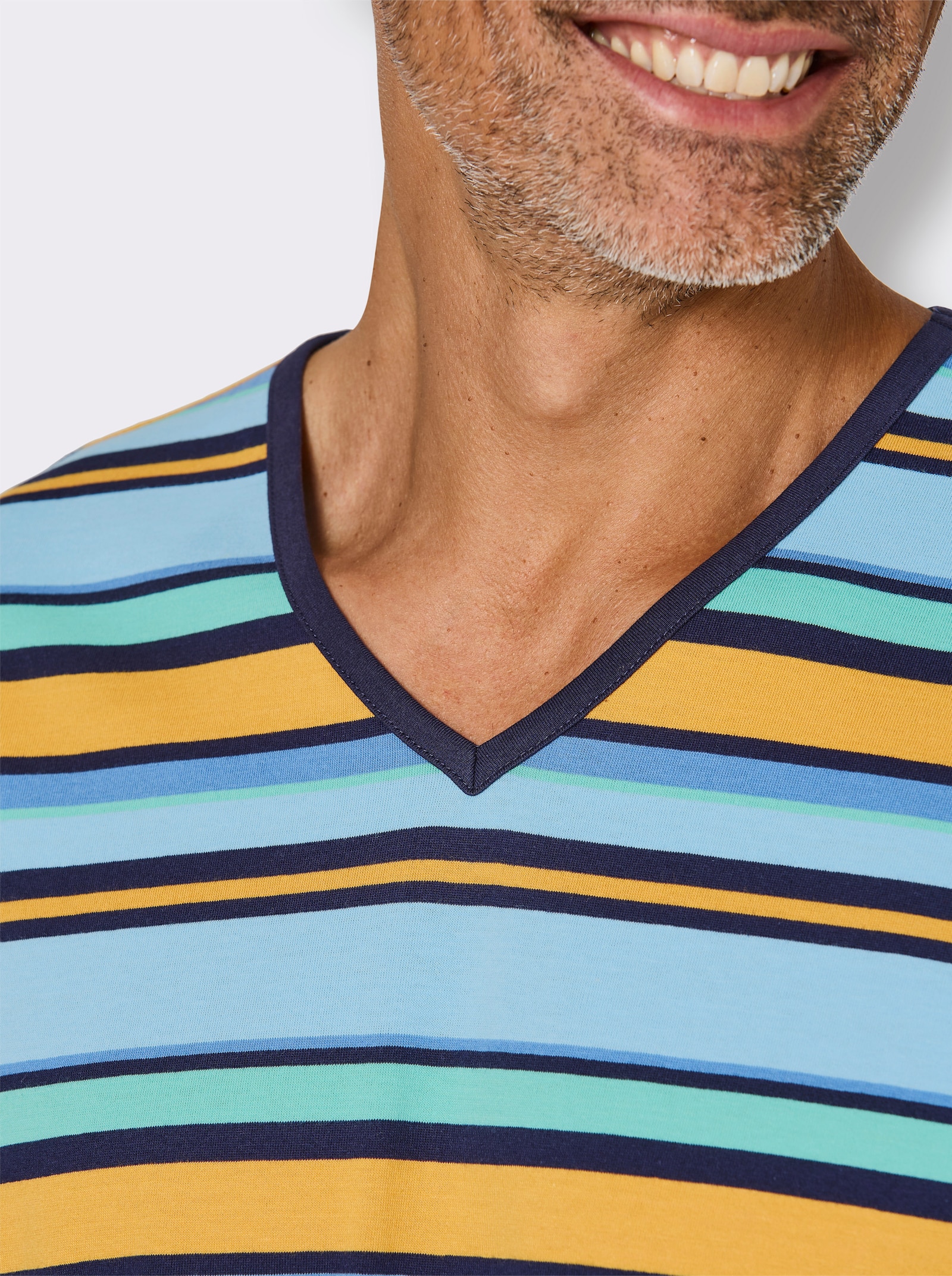 wäschepur men Shorty - blaugrün-marine-gestreift