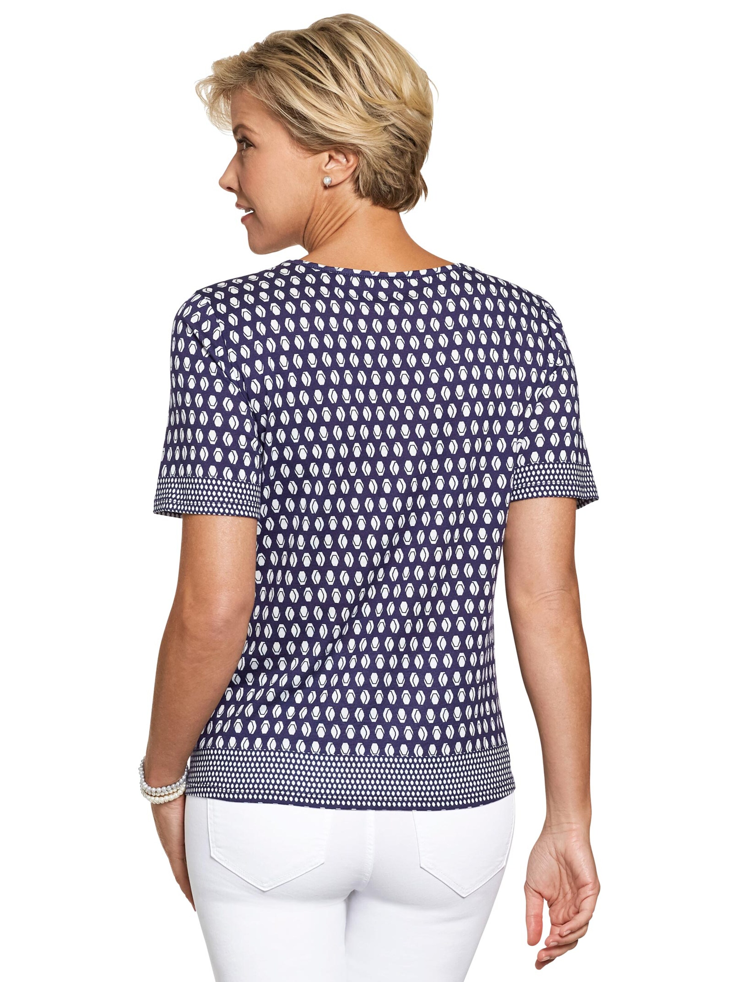 Shirt - marine-weiß