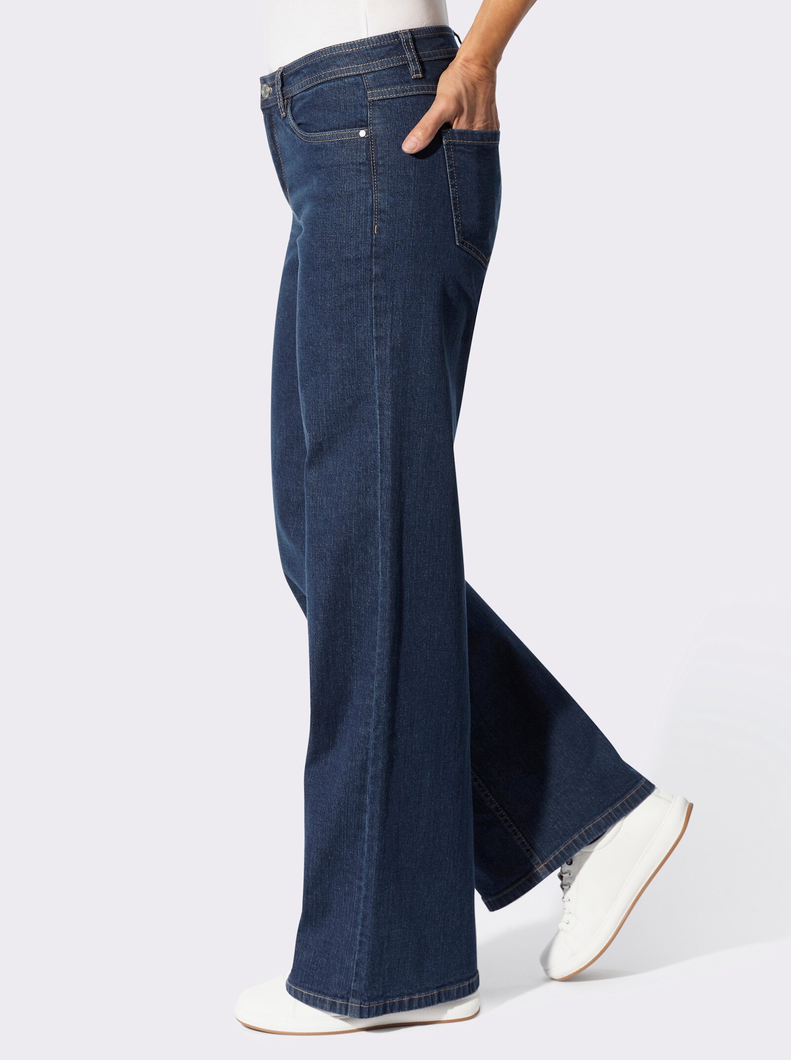 5-Pocket-Jeans mit Kontrastnähten - blue-stone-washed