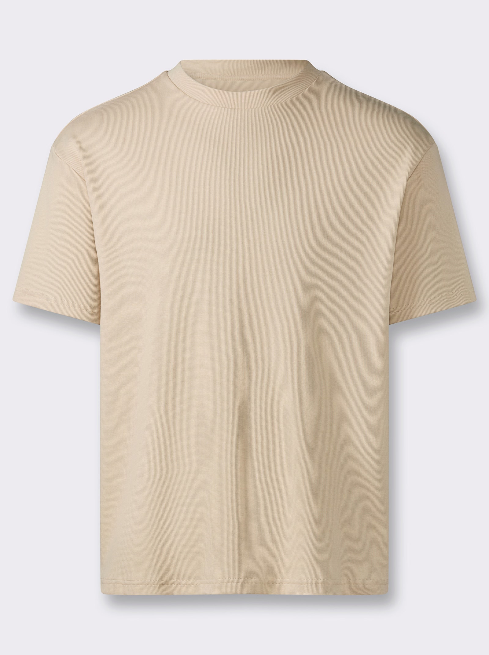 Marco Donati Kurzarmshirt im Loose-Fit, Baumwolle - sand