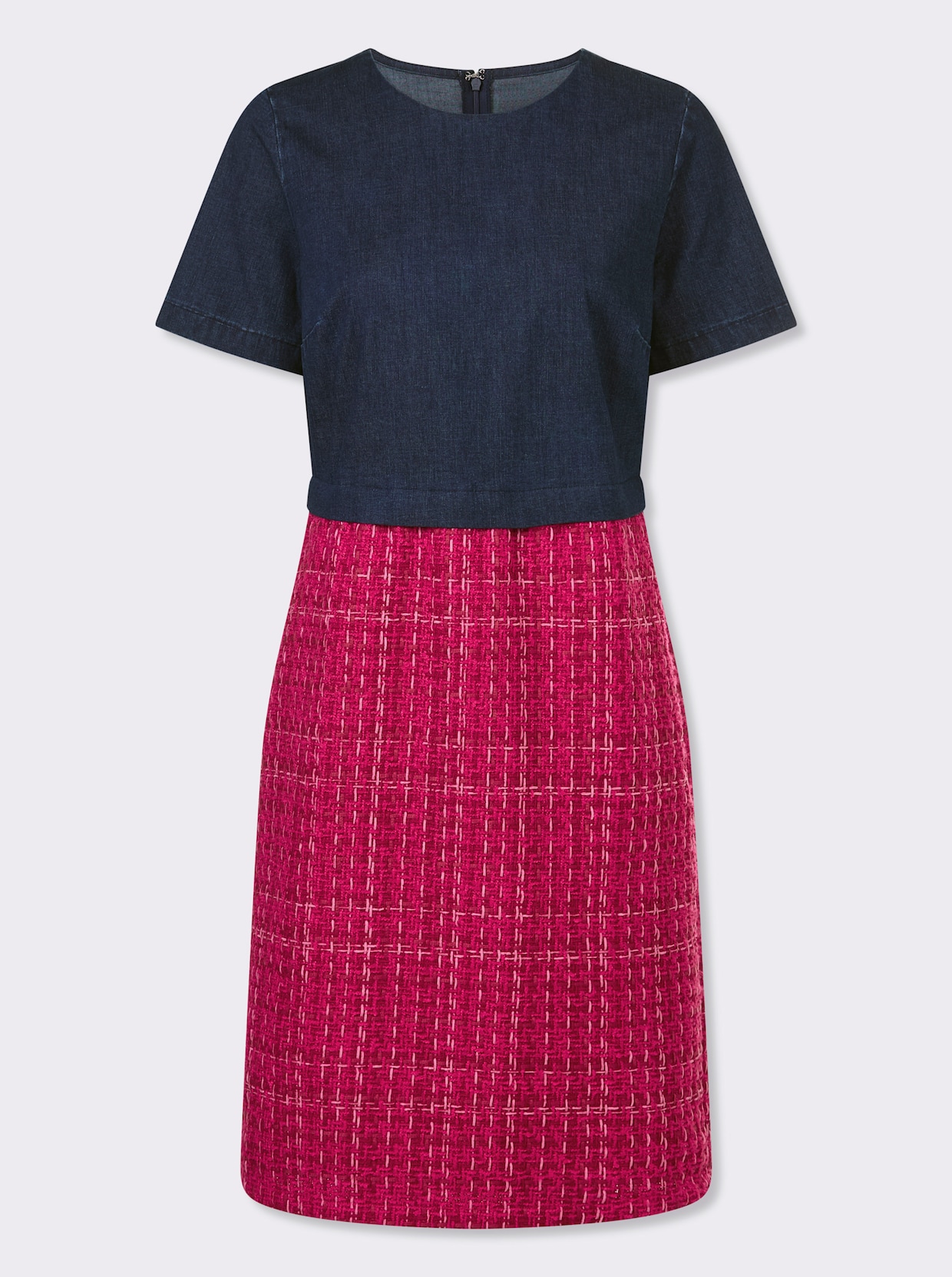 heine Bleistiftkleid - fuchsia-darkblue-gemustert