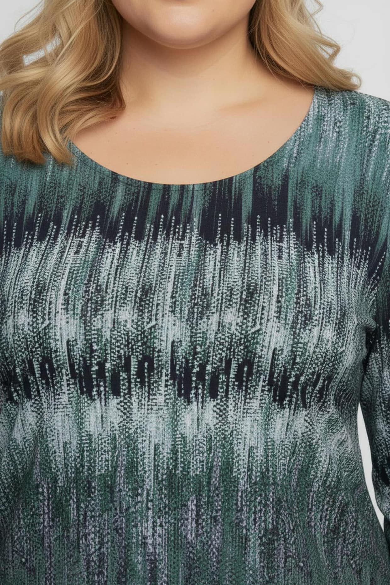 Rundhalsshirt mit 3/4-Ärmeln - marine-apfel-bedruckt