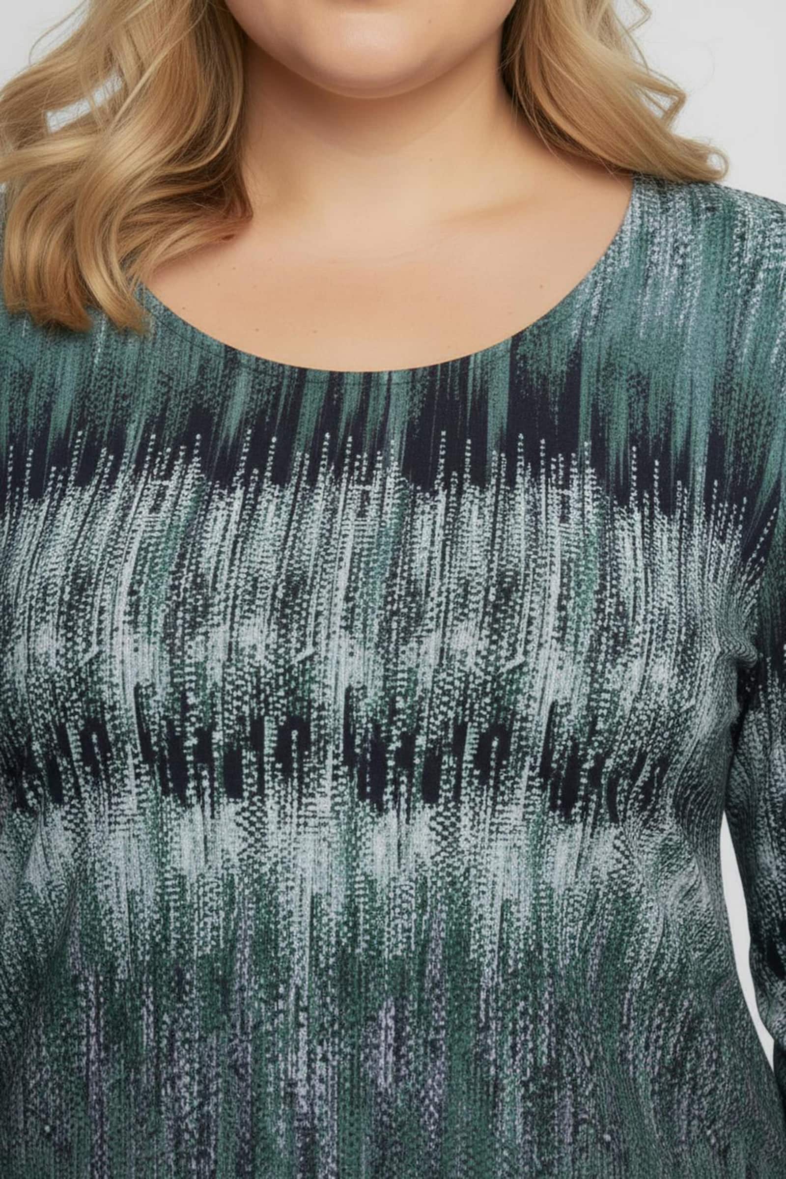 Rundhalsshirt mit 3/4-Ärmeln - marine-apfel-bedruckt