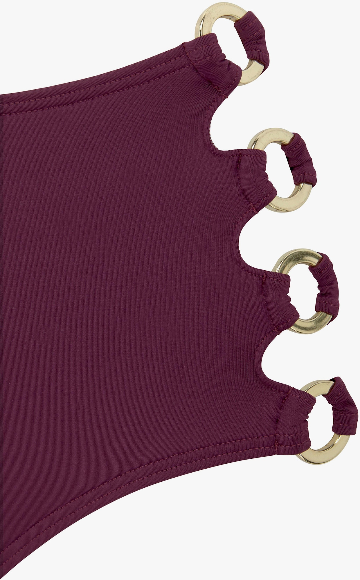 LASCANA Bas de maillot de bain taille haute - bordeaux