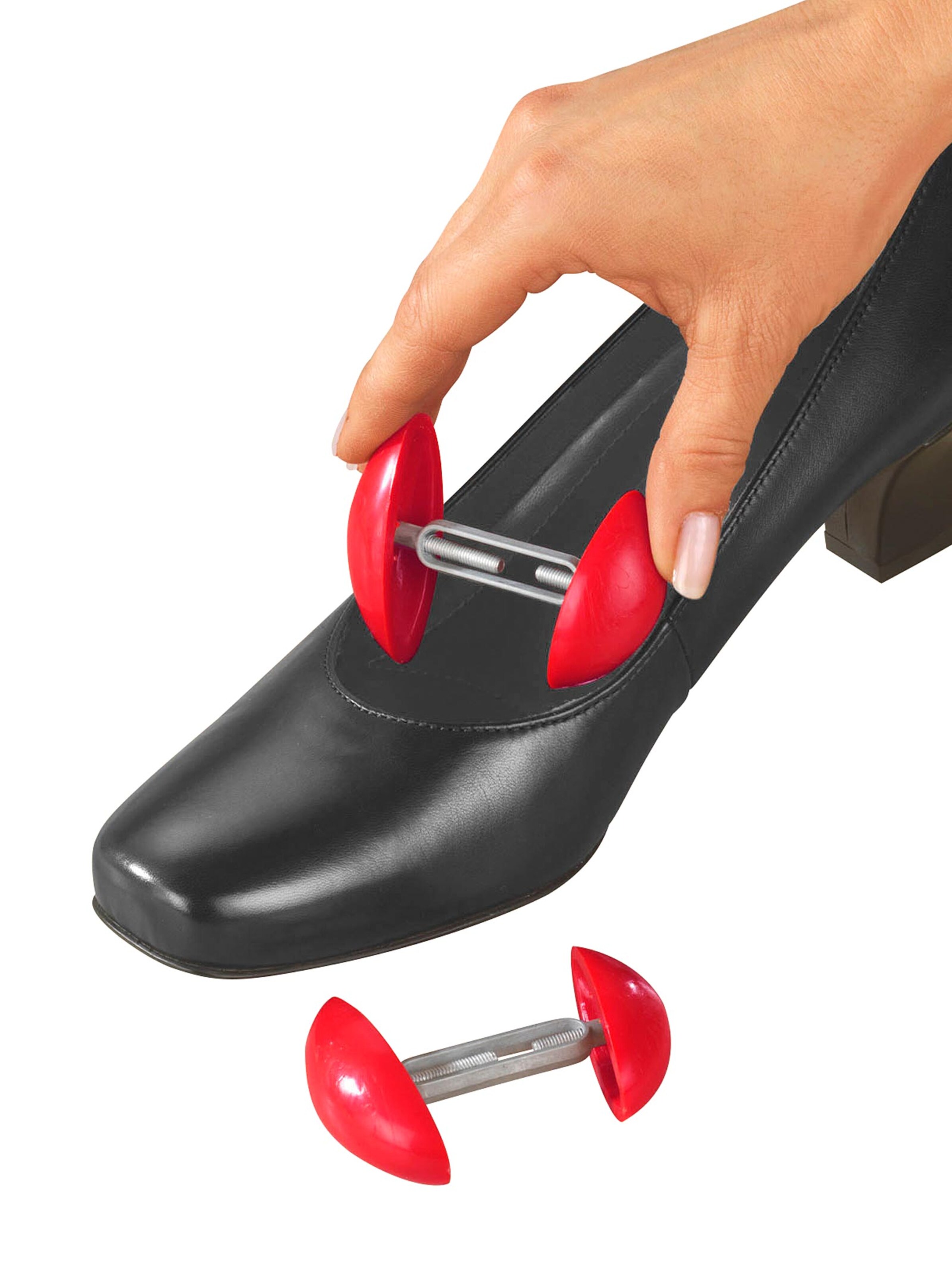 Schuhdehner - rot-silberfarben