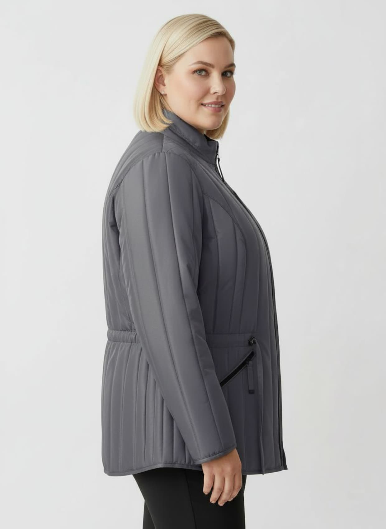 Steppjacke mit Längssteppung - anthrazit