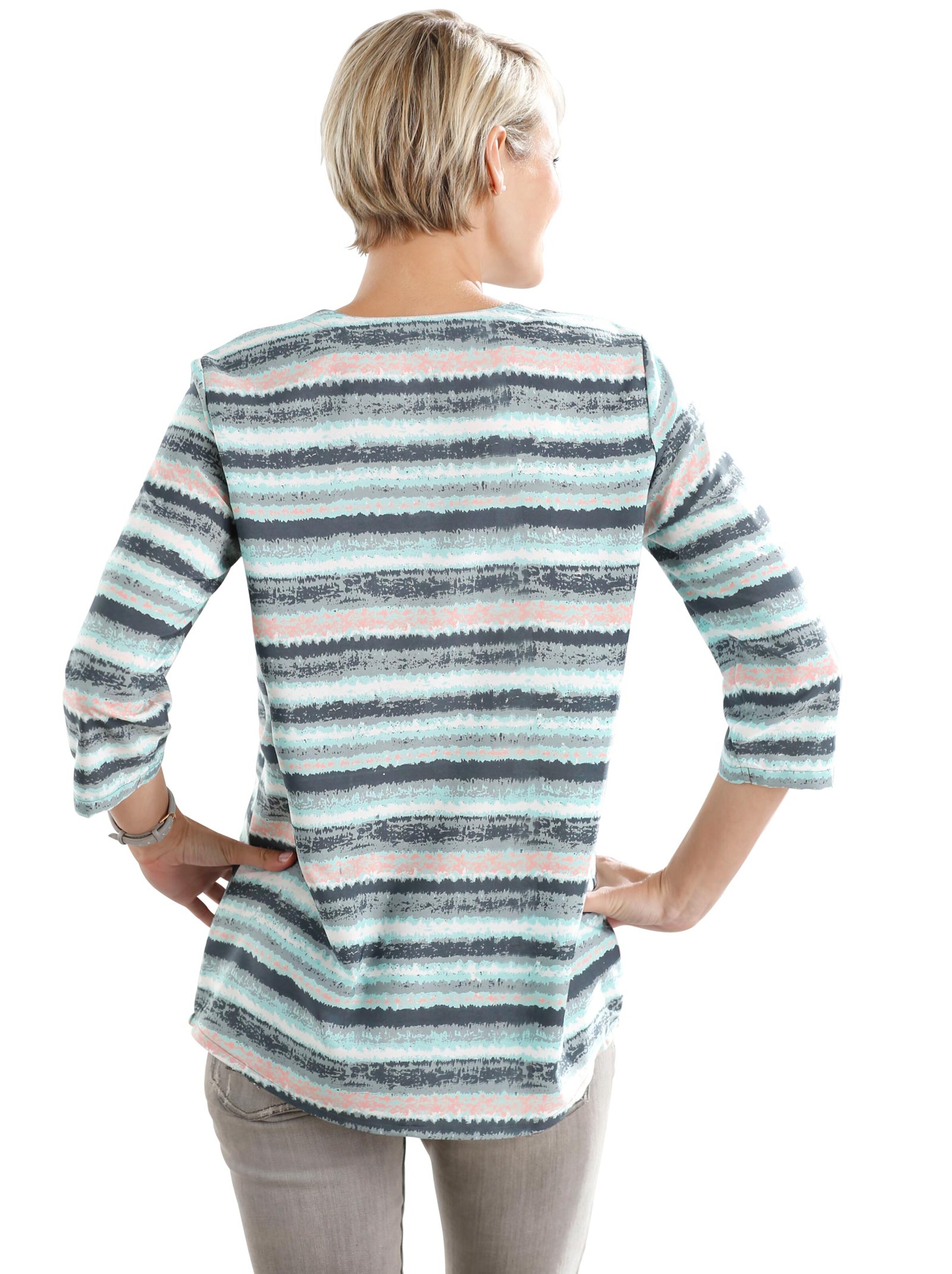 Hemdbluse - mint-geringelt