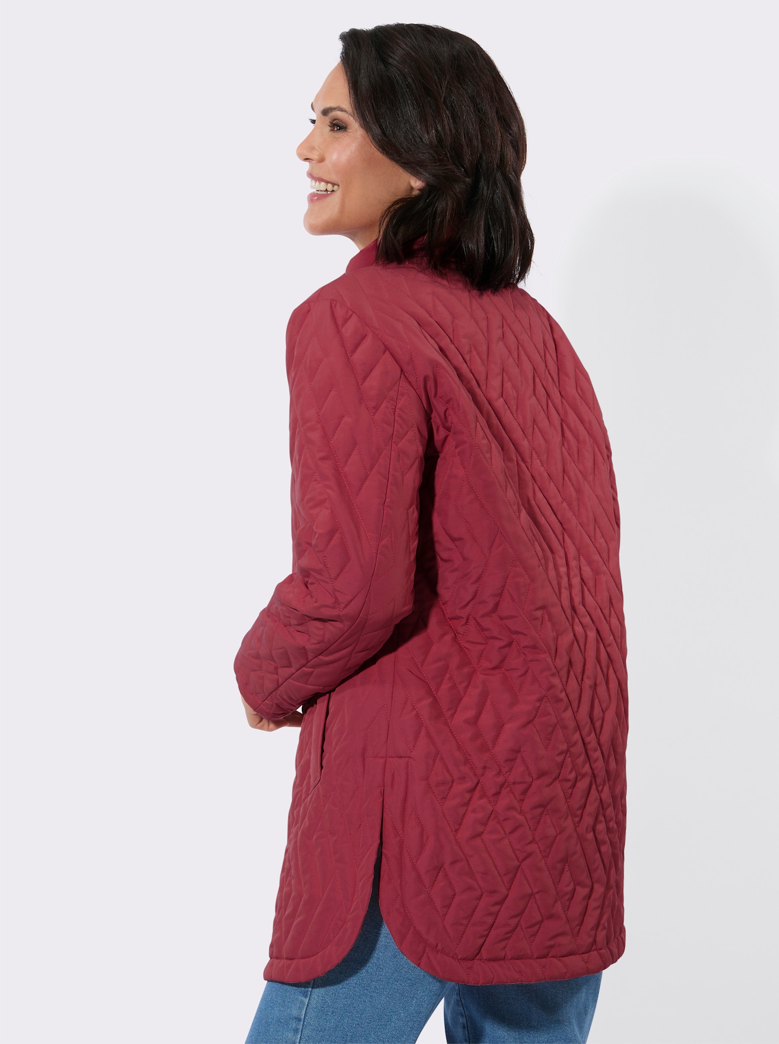 Steppjacke mit Seitenschlitzen - dunkelrot