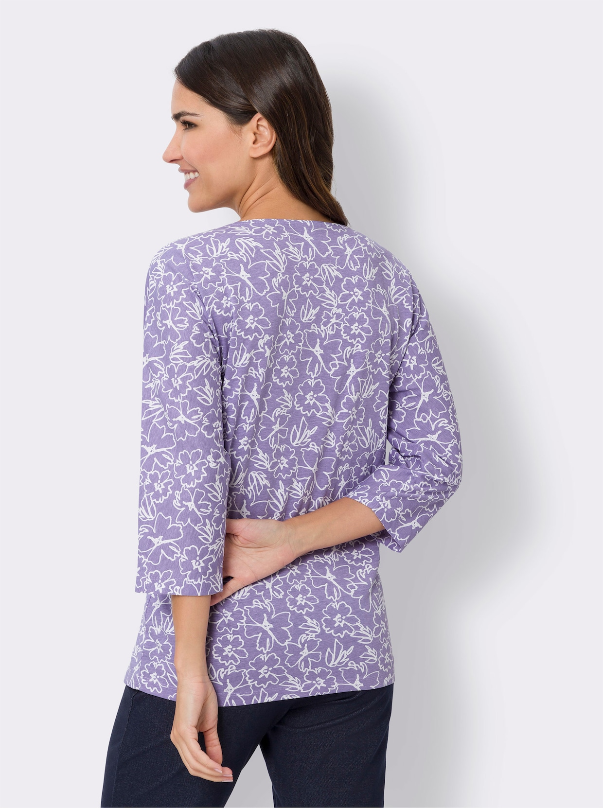 T-shirt - lavendel-ecru, med tryck