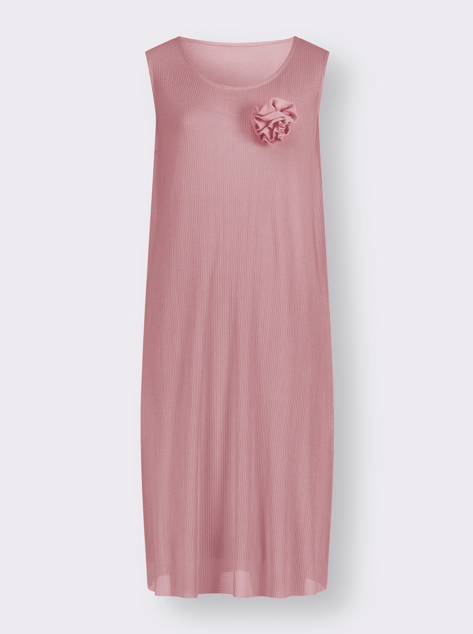 Plisseekleid mit Ansteckblume - hortensie