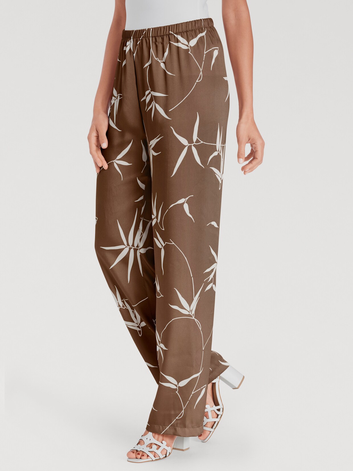 heine Druck-Hose - cognac-offwhite