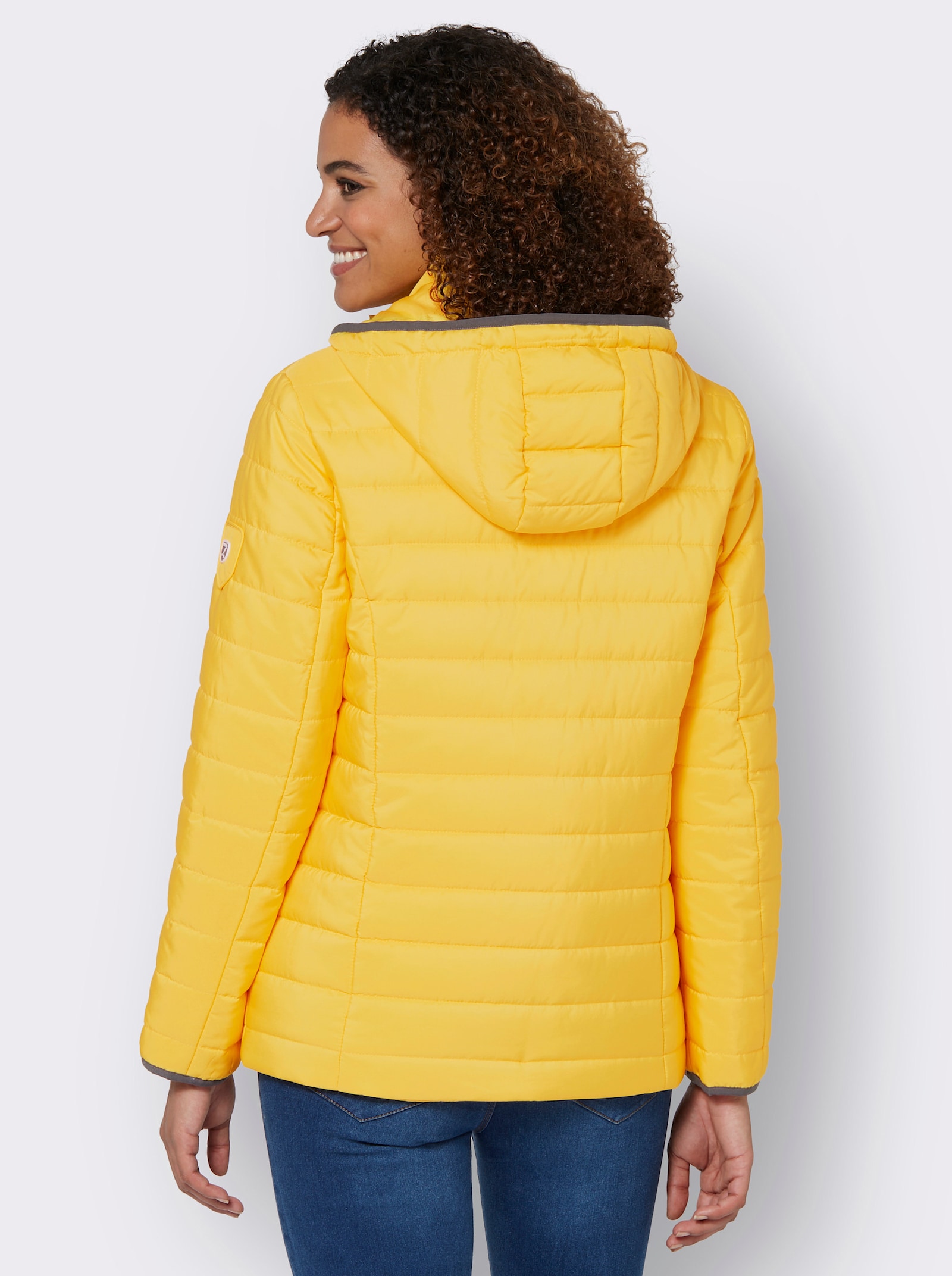 Steppjacke mit kontrastfarbenen Akzenten - gelb