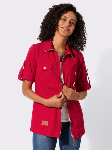 Blusenjacke mit Brust-Klappentaschen - rot