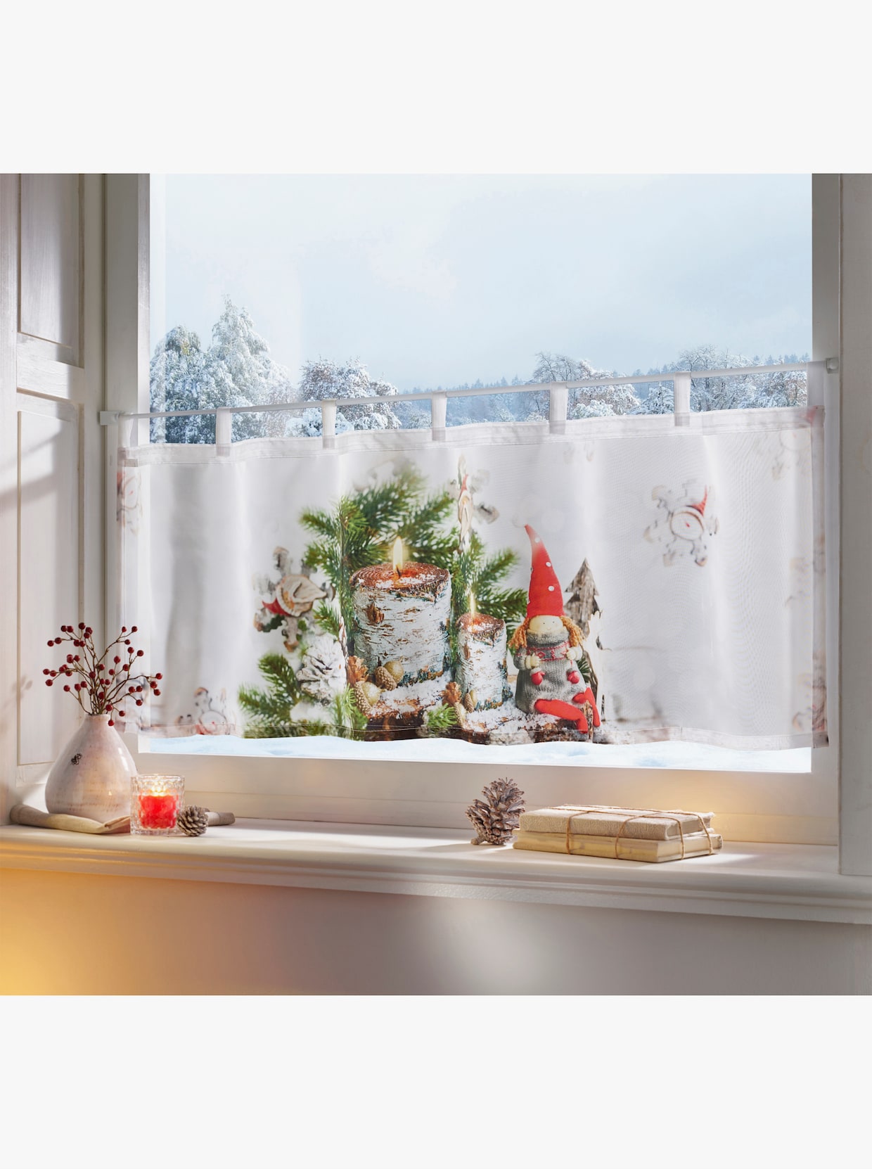 heine home Krátka záclona - bielo-pestrá