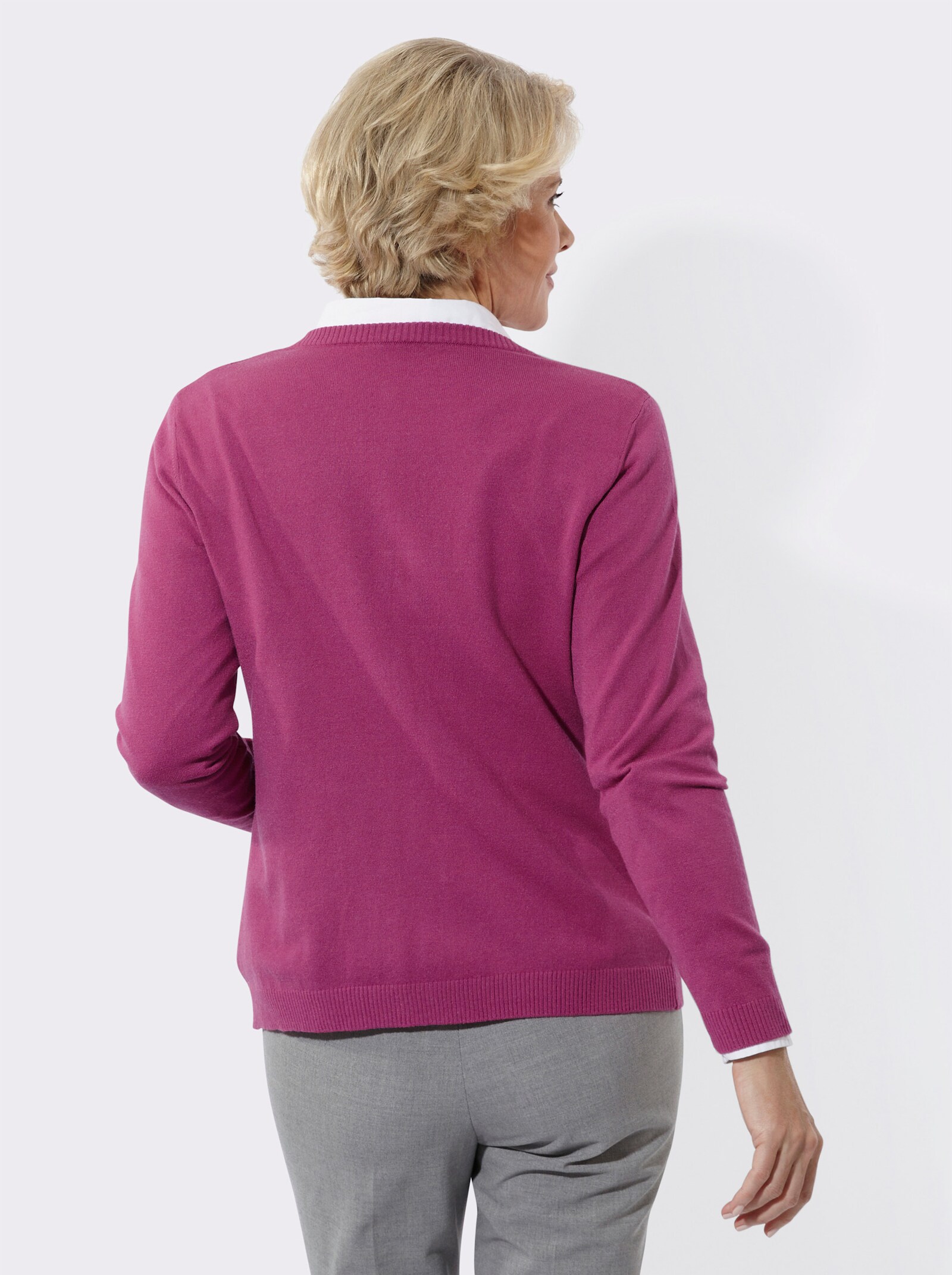 Strickjacke mit Ajourmuster und Glitzersteinchen - erika