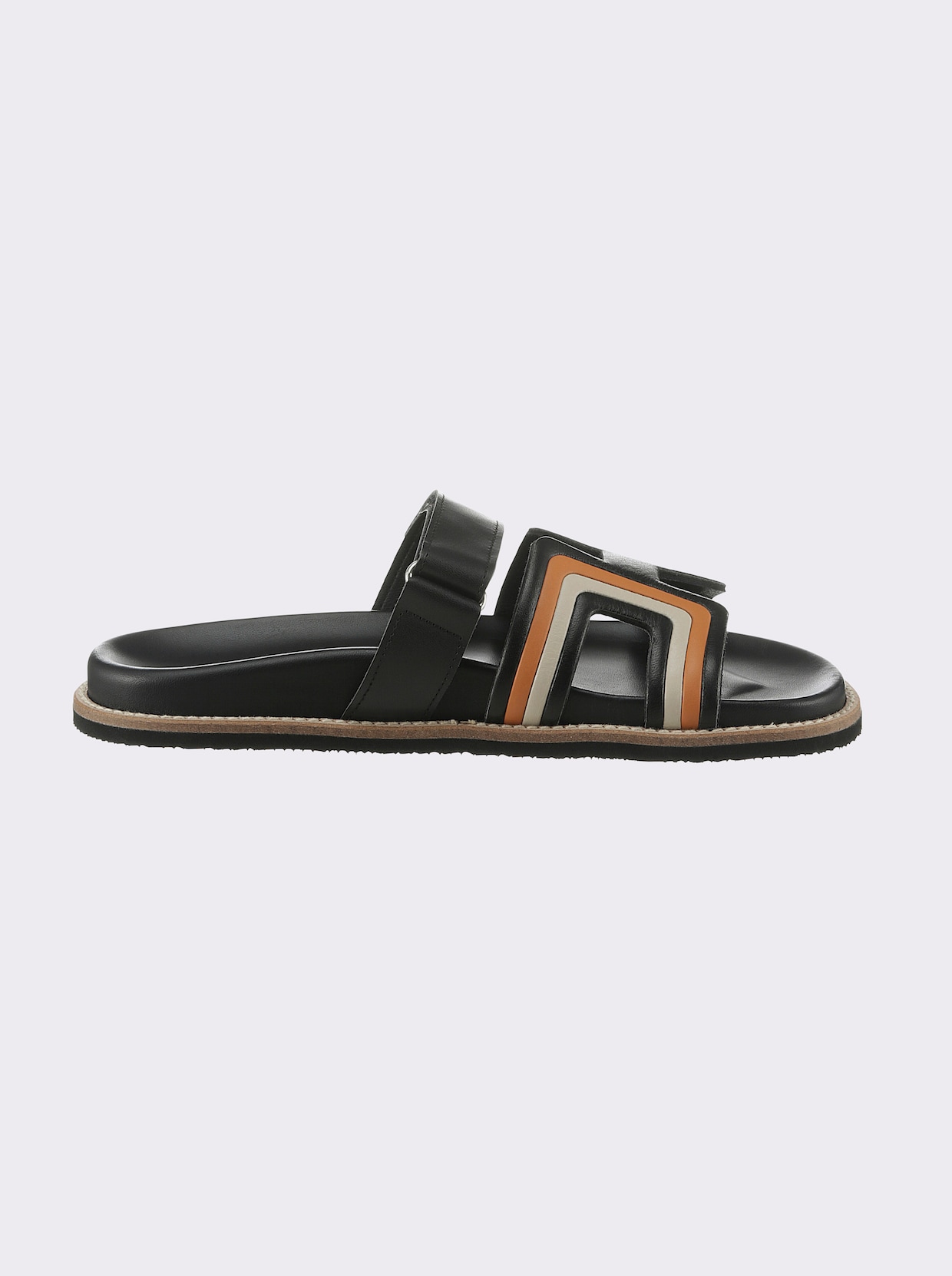 heine Mules - noir-orange