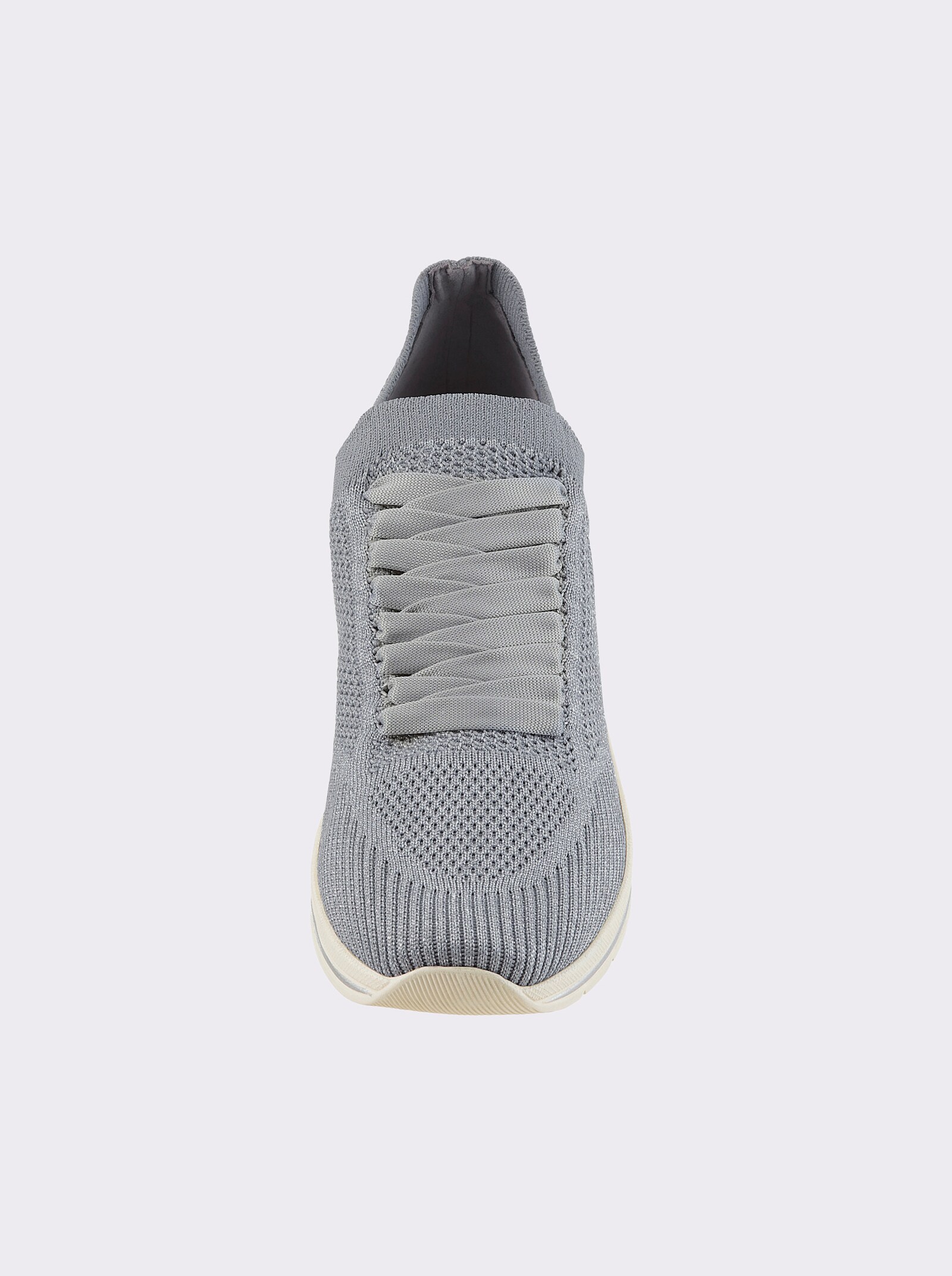 airsoft modern+ Keilsneaker aus glitzerndem Mesh-Stoff - silberfarben