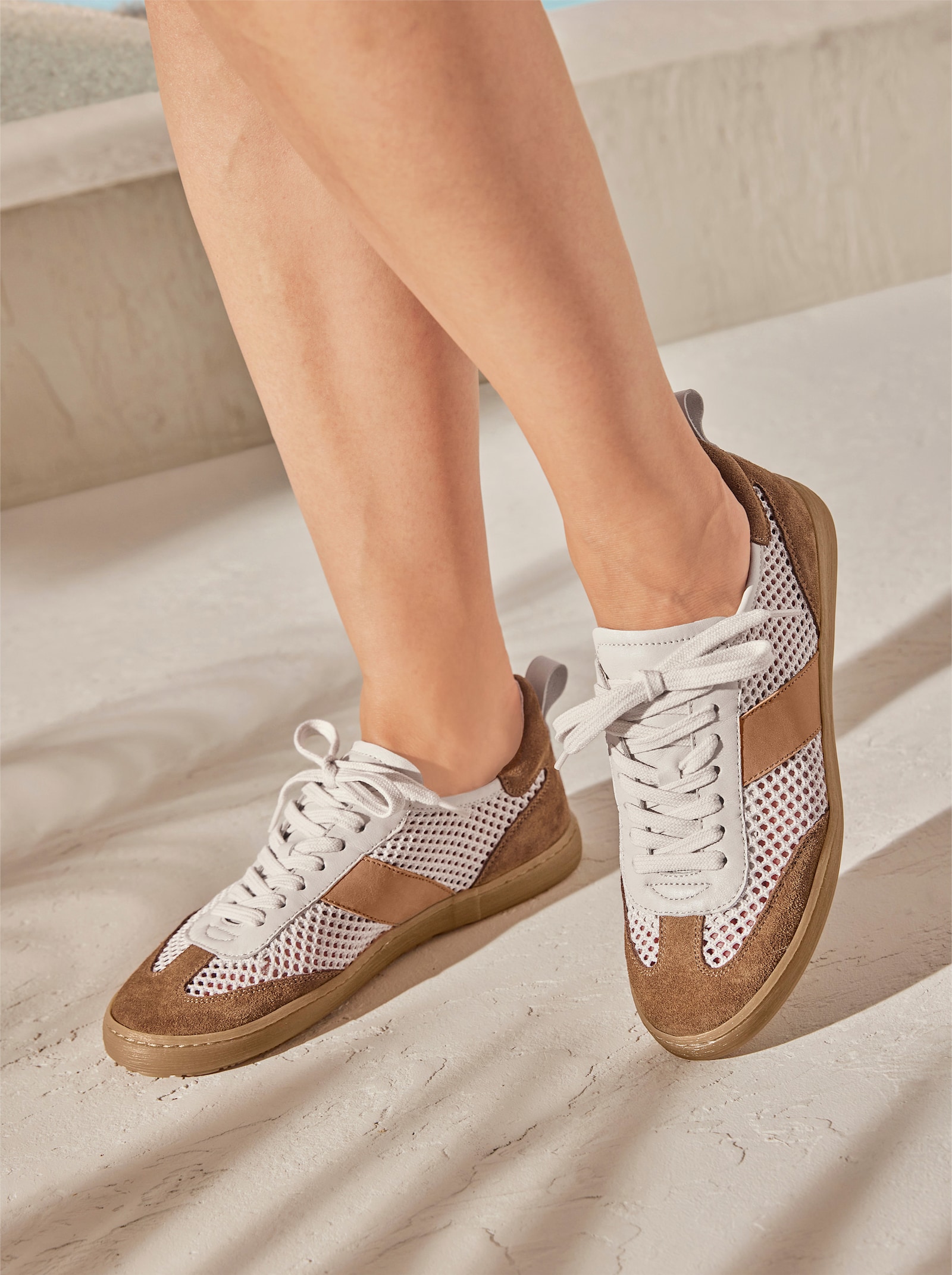 heine Sneaker - cognac-weiß