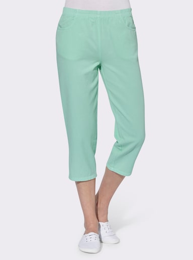 Caprihose aus reiner Baumwolle - aqua