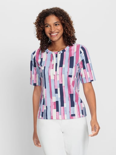 Sweatshirt im Druckmuster - marine-magenta-bedruckt