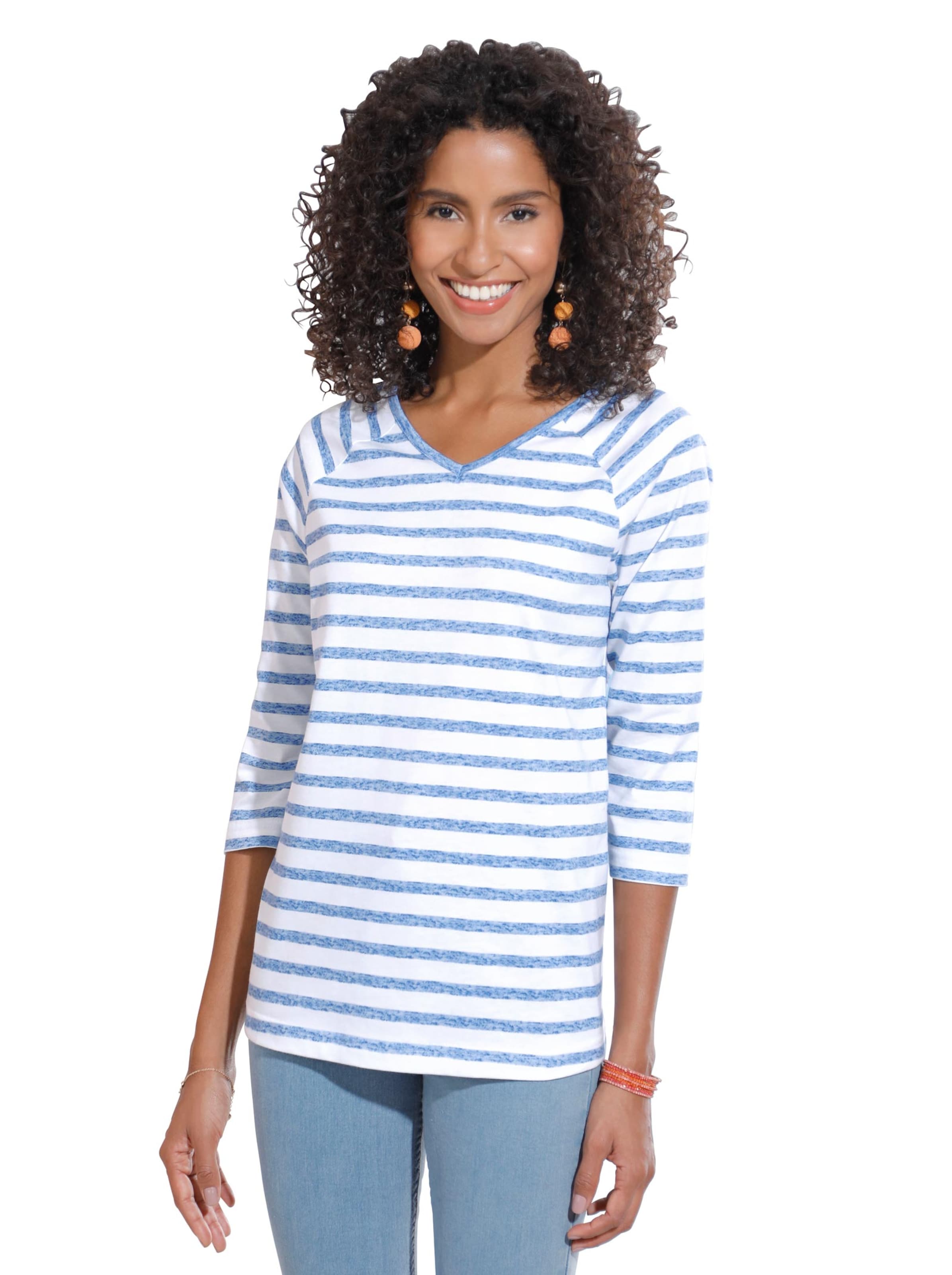 Shirt - jeansblau-geringelt