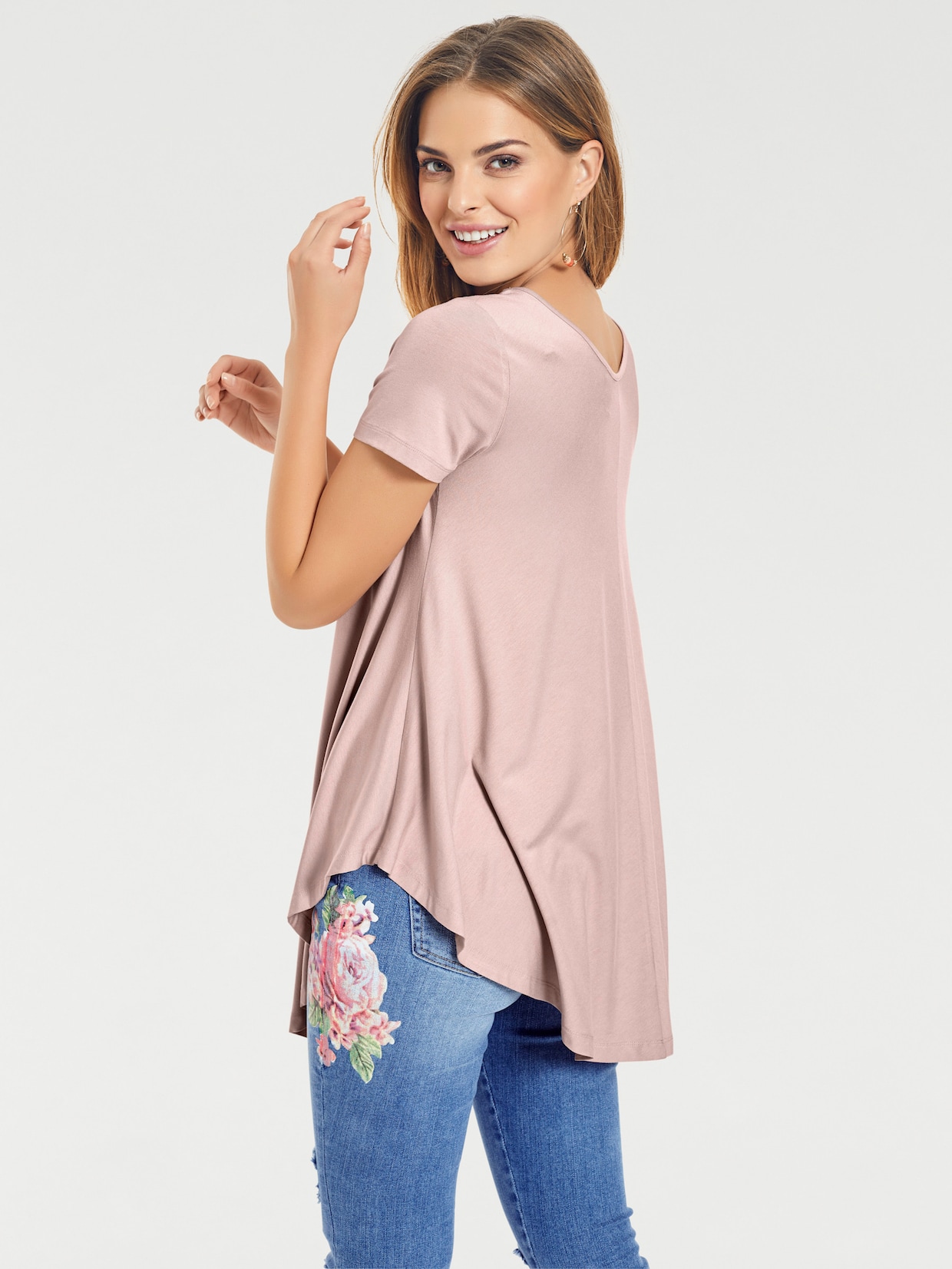 heine V-Shirt - rosa