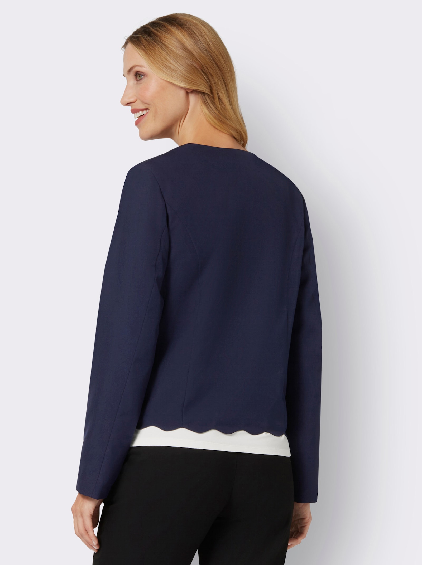 Blazer mit Wellenkanten - marine