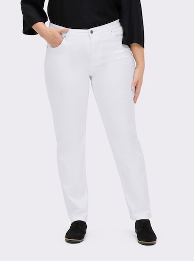 5-Pocket-Jeans mit bestickten Gesäßtaschen - weiß