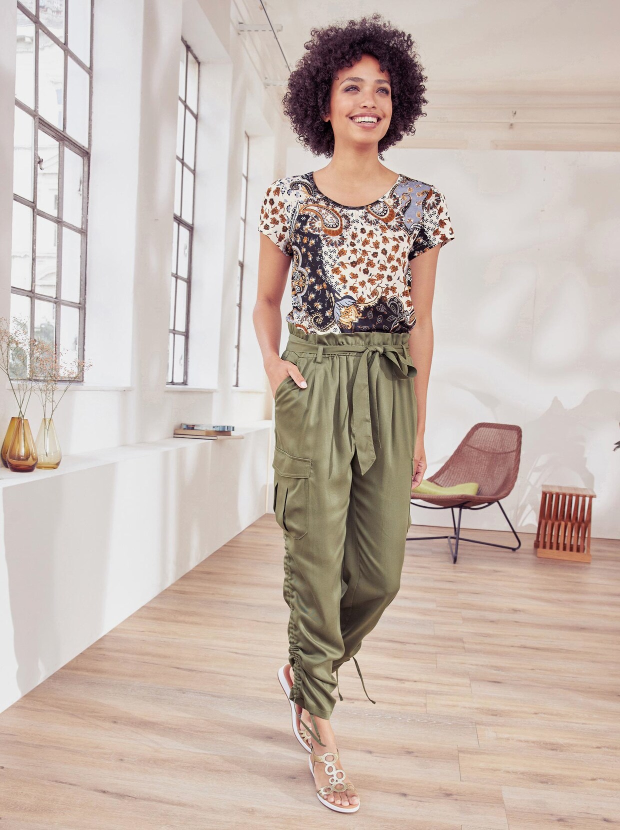 Linea Tesini Druck-Shirt - champagner-bedruckt