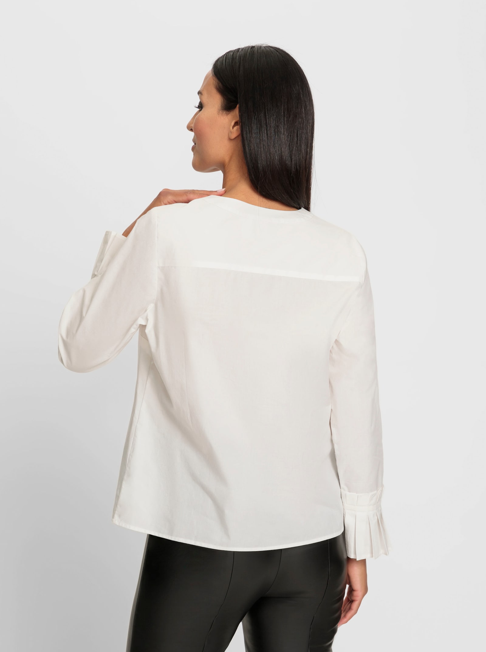heine Blouse met lange mouwen en plissé - ecru