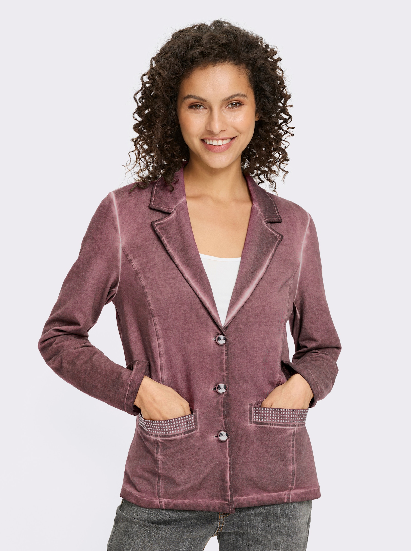 heine Sweatblazer mit Ziersteinen - bordeaux