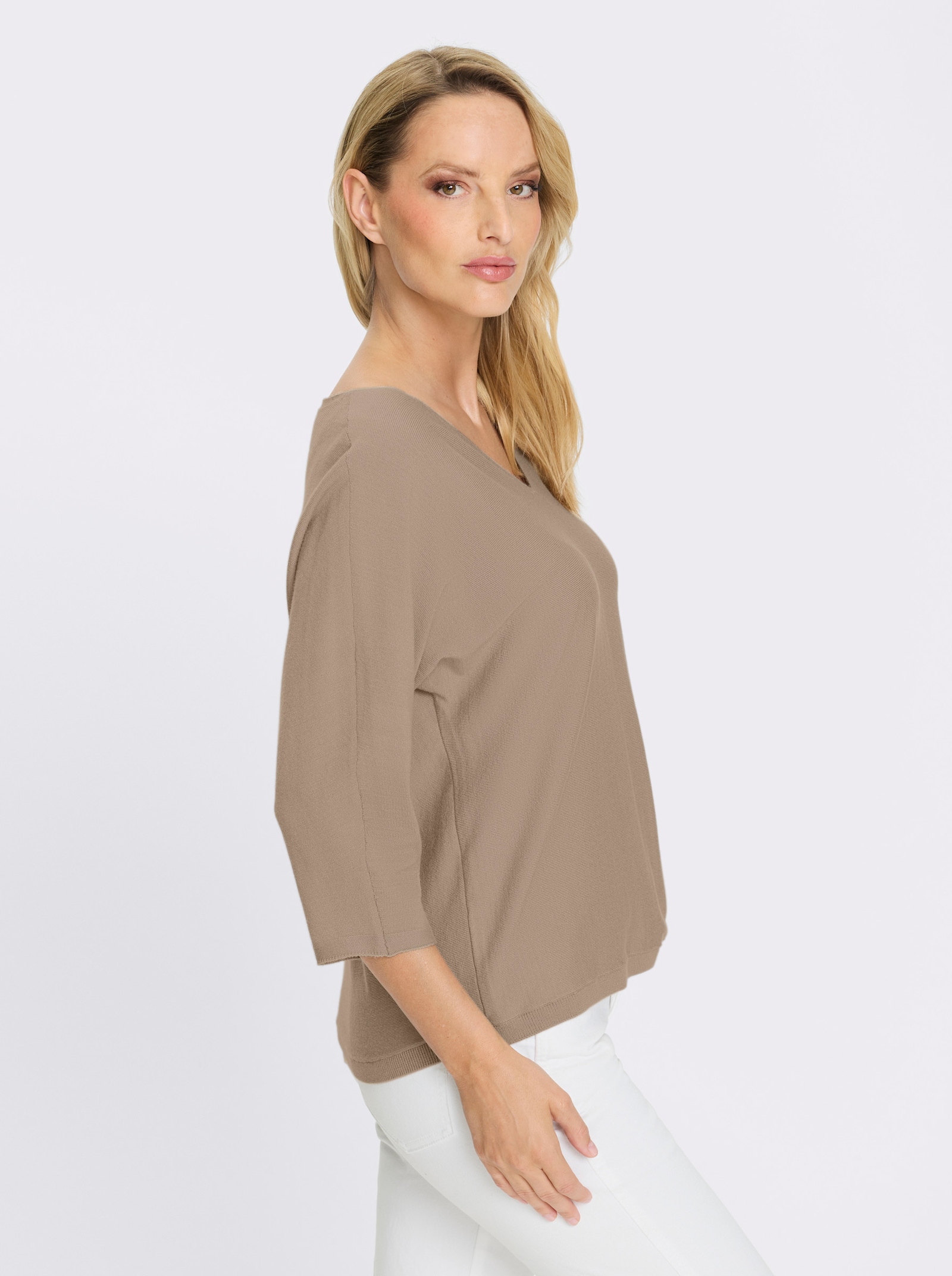 heine 3/4 Arm-Pullover in Oversized-Form - sesam