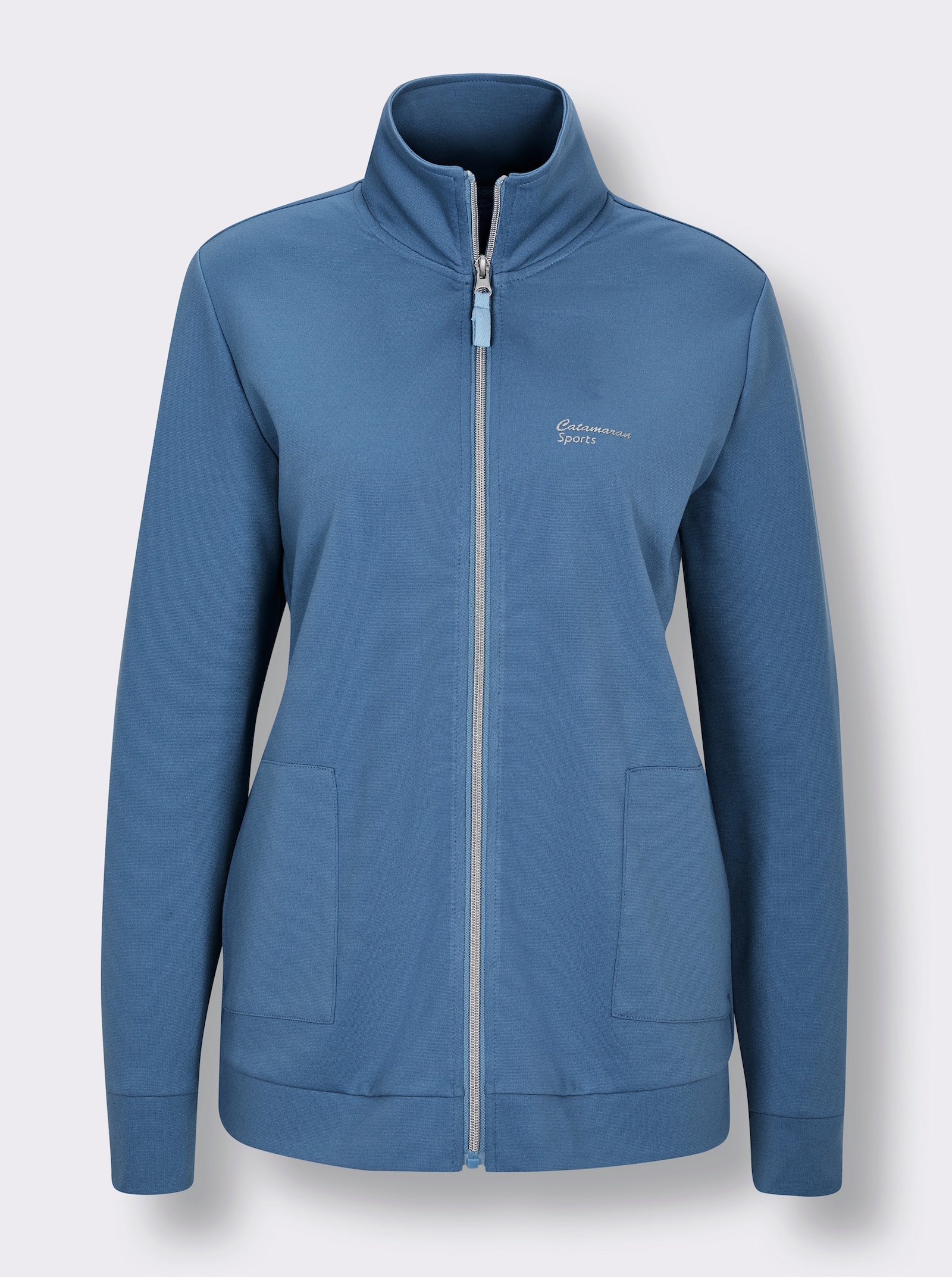 Catamaran Funktionsjacke in formstabiler Interlock-Qualität - mittelblau