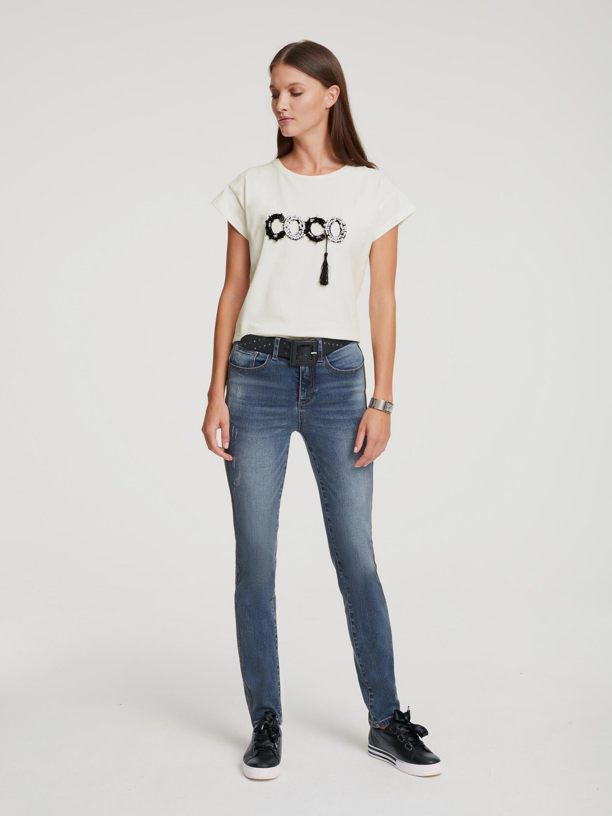 Rick Cardona Rundhals-Shirts - ecru