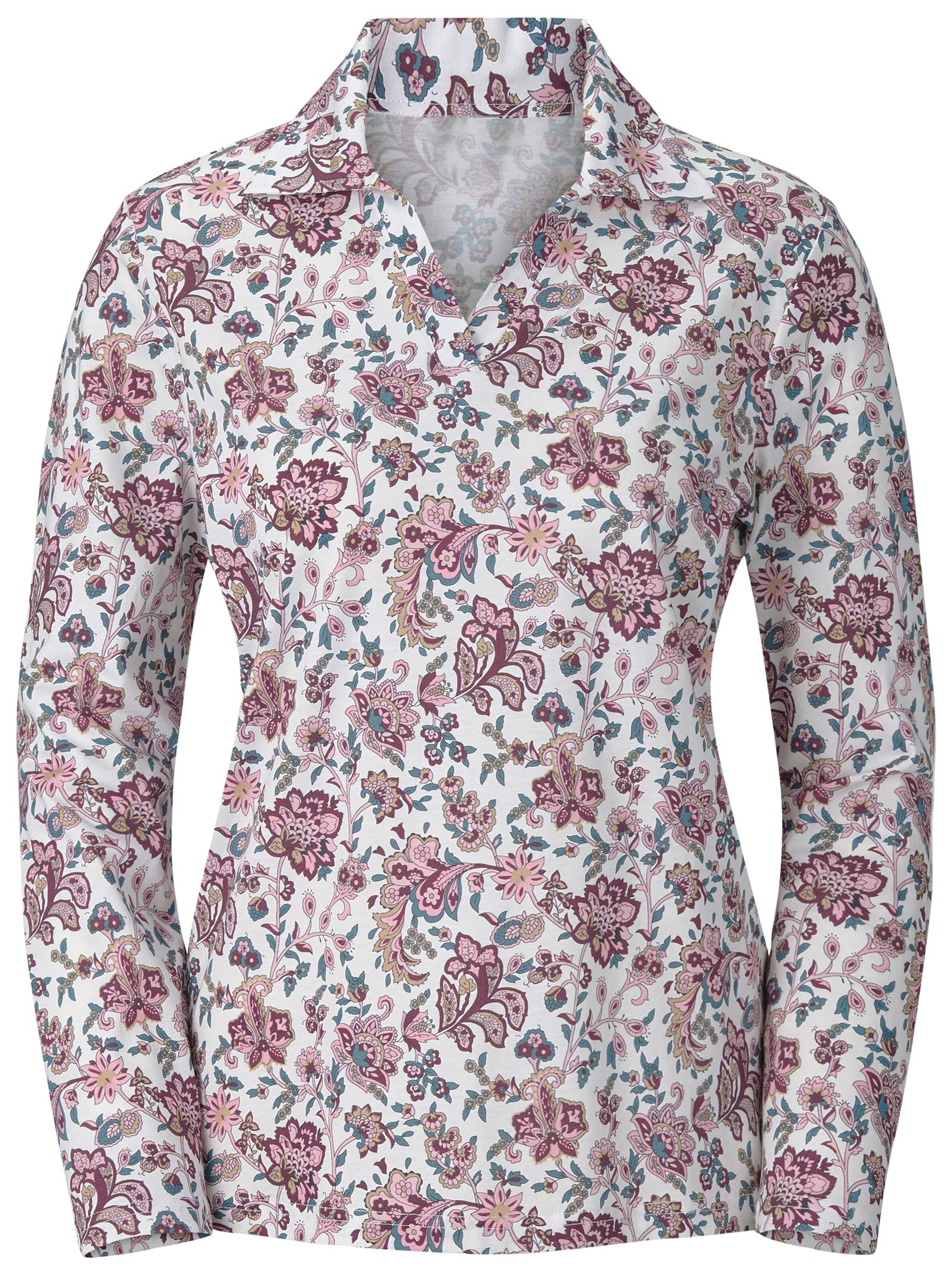 Poloshirt - fuchsia-petrol-bedruckt