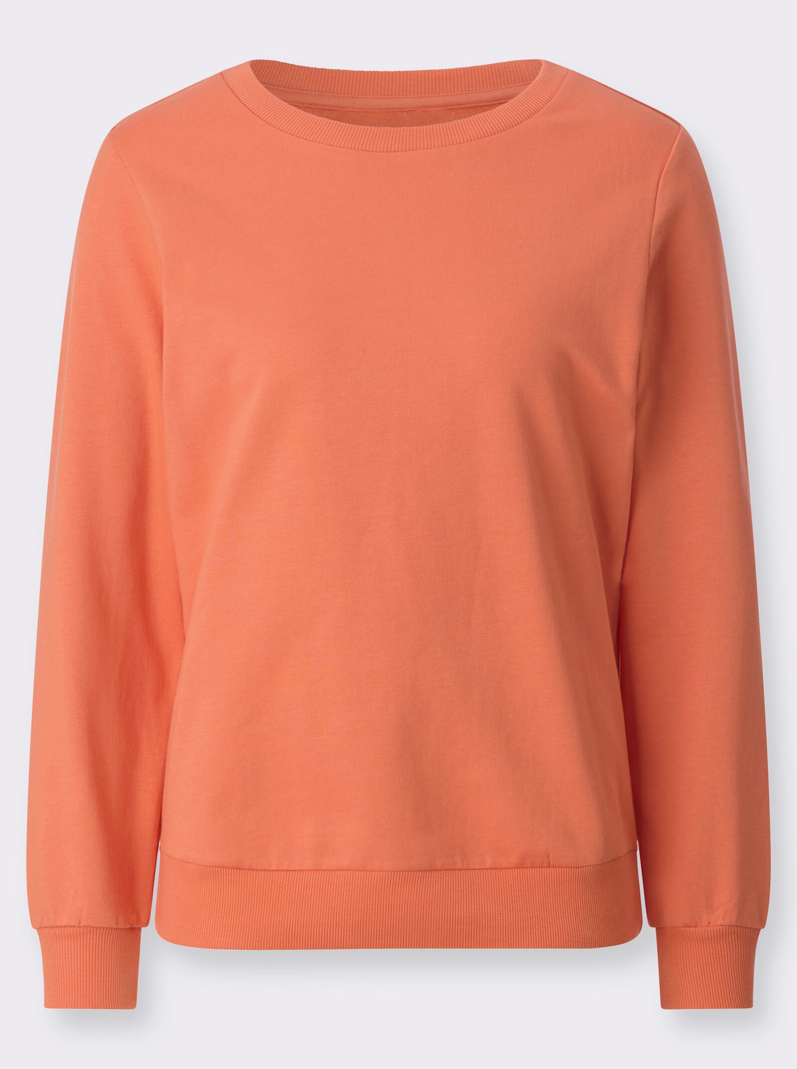 Sweatshirt mit Ripp-Abschlüssen - papaya